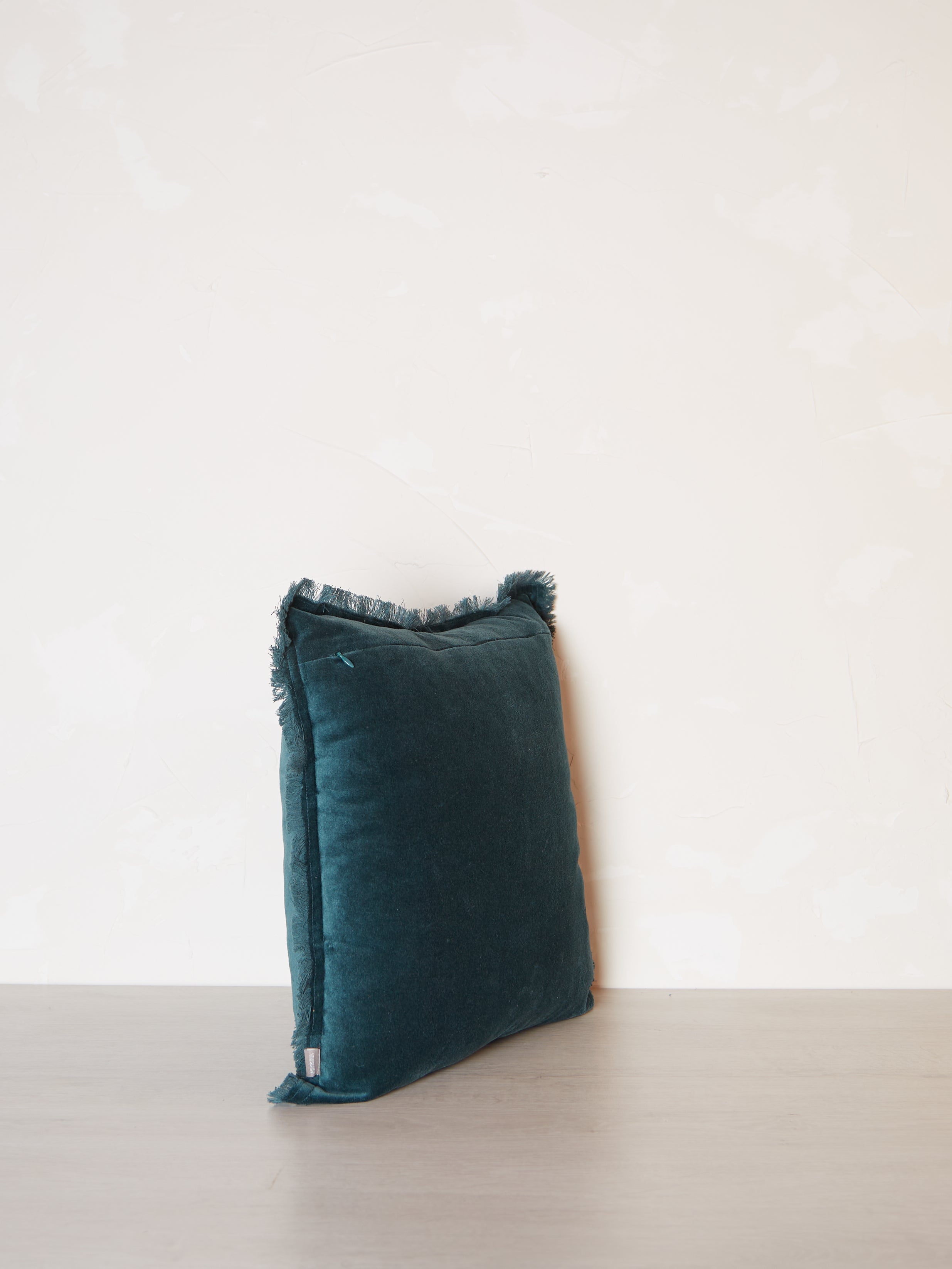 Fara Fringed Velvet Cushion - Corinth - 3 Sizes Available