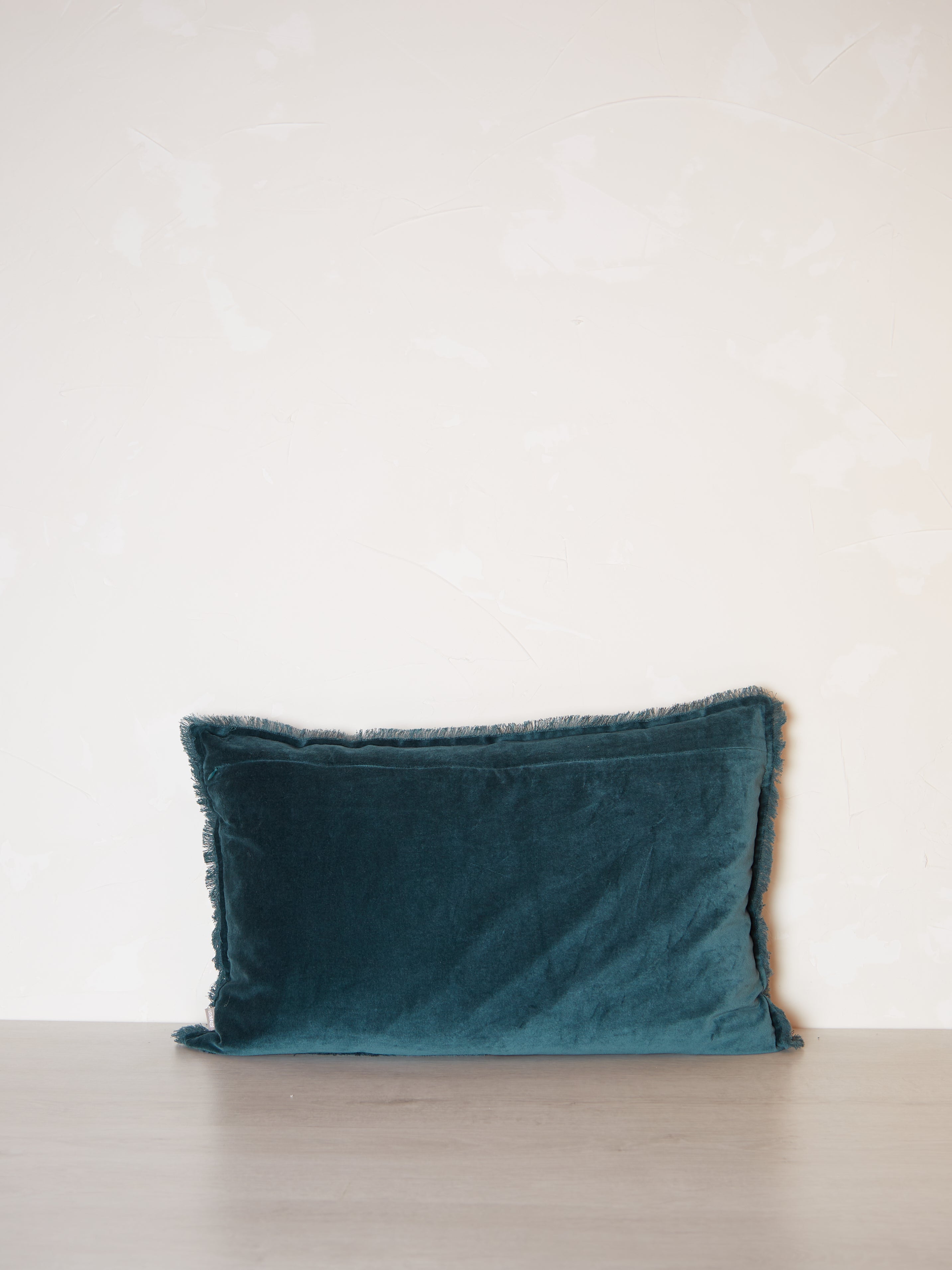 Fara Fringed Velvet Cushion - Corinth - 3 Sizes Available