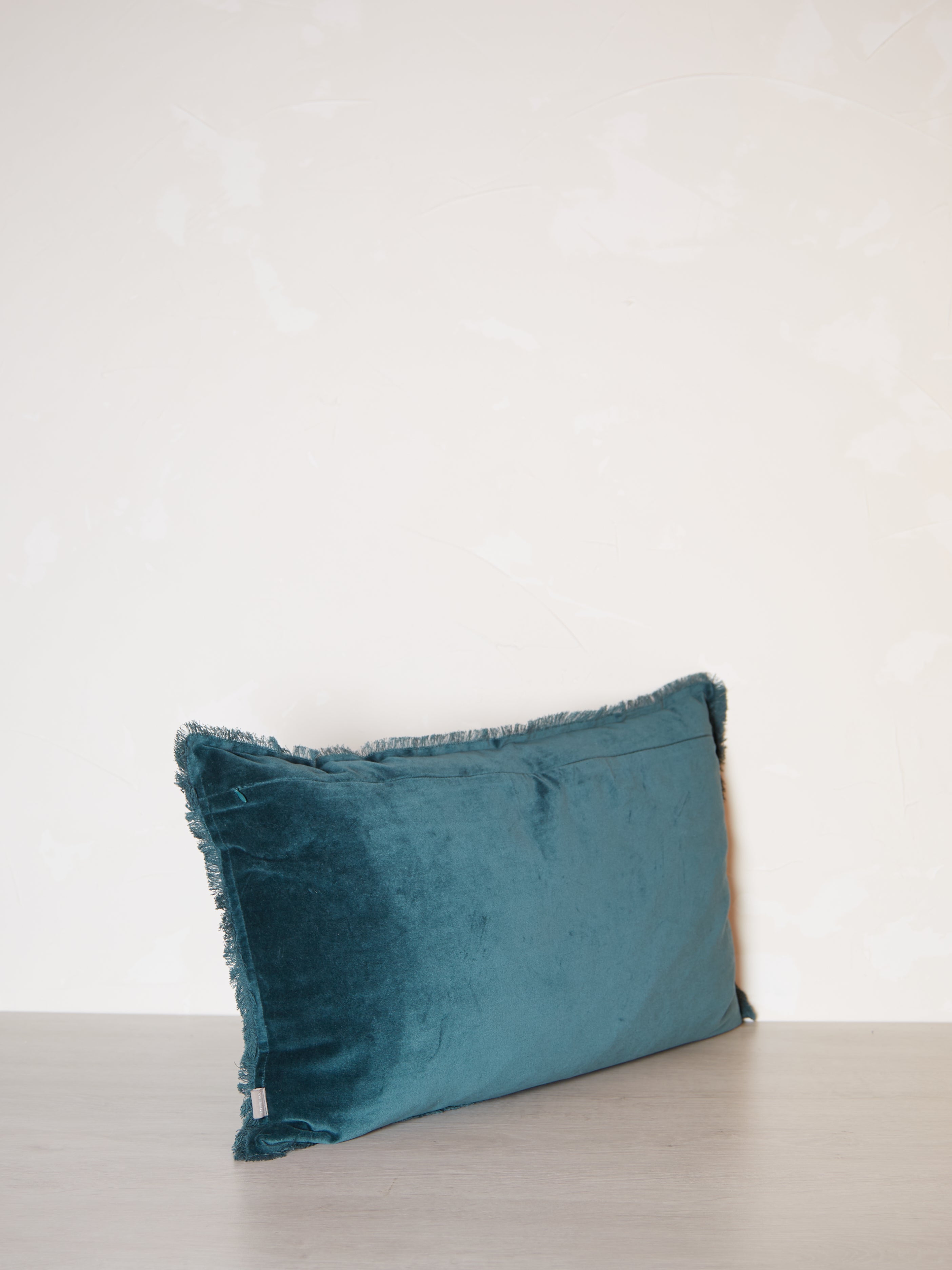 Fara Fringed Velvet Cushion - Corinth - 3 Sizes Available