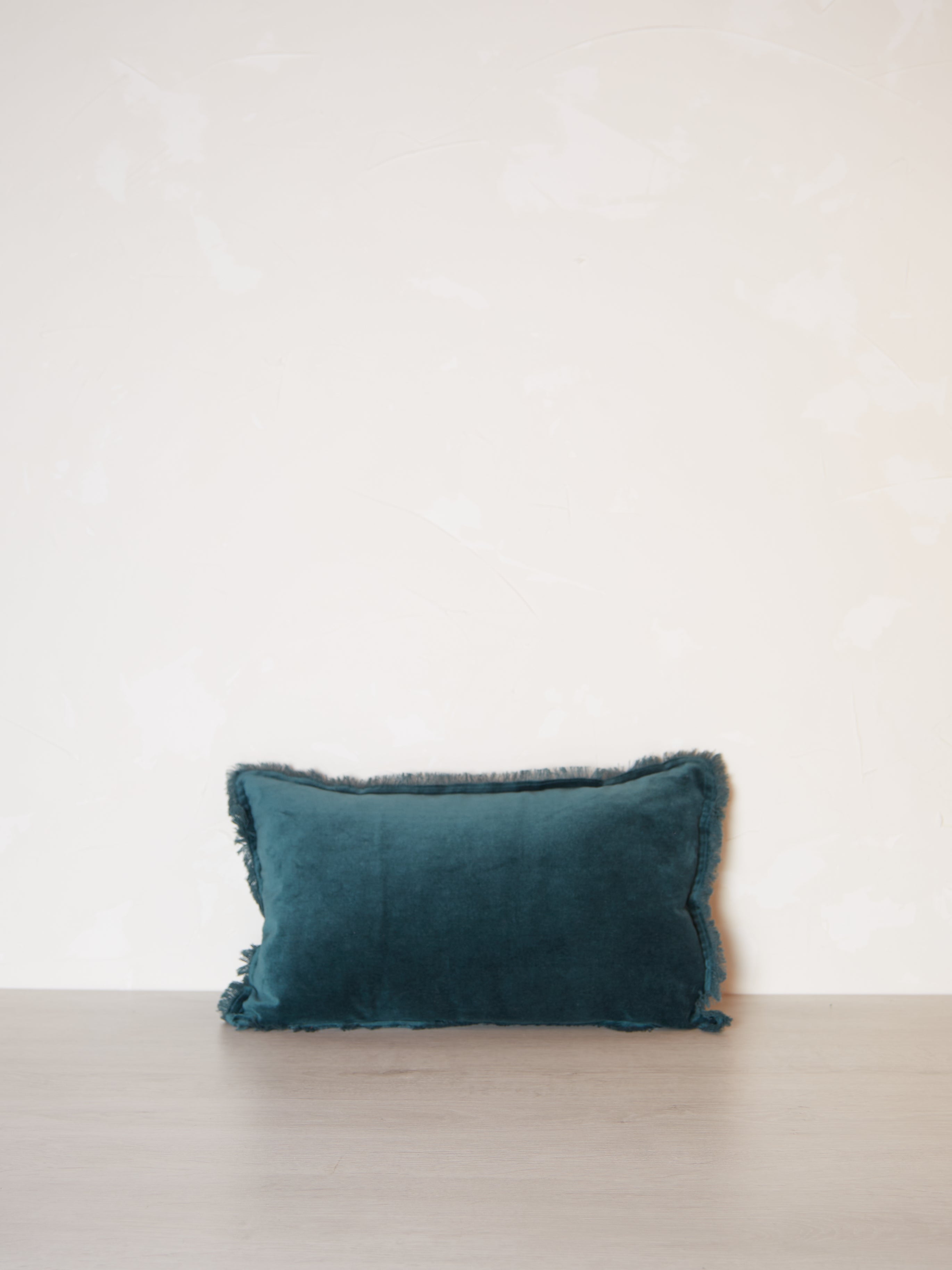 Fara Fringed Velvet Cushion - Corinth - 3 Sizes Available