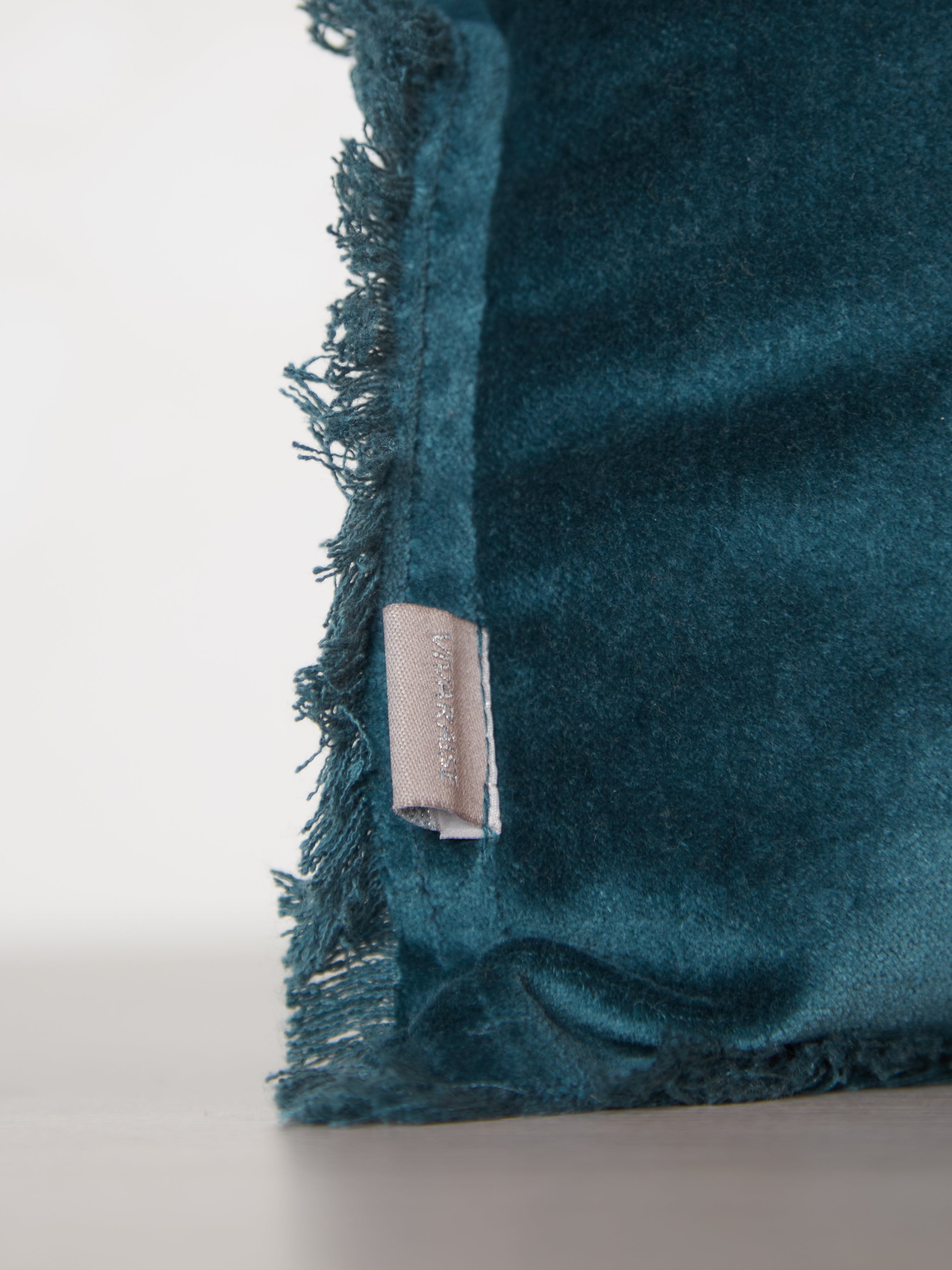 Fara Fringed Velvet Cushion - Corinth - 3 Sizes Available