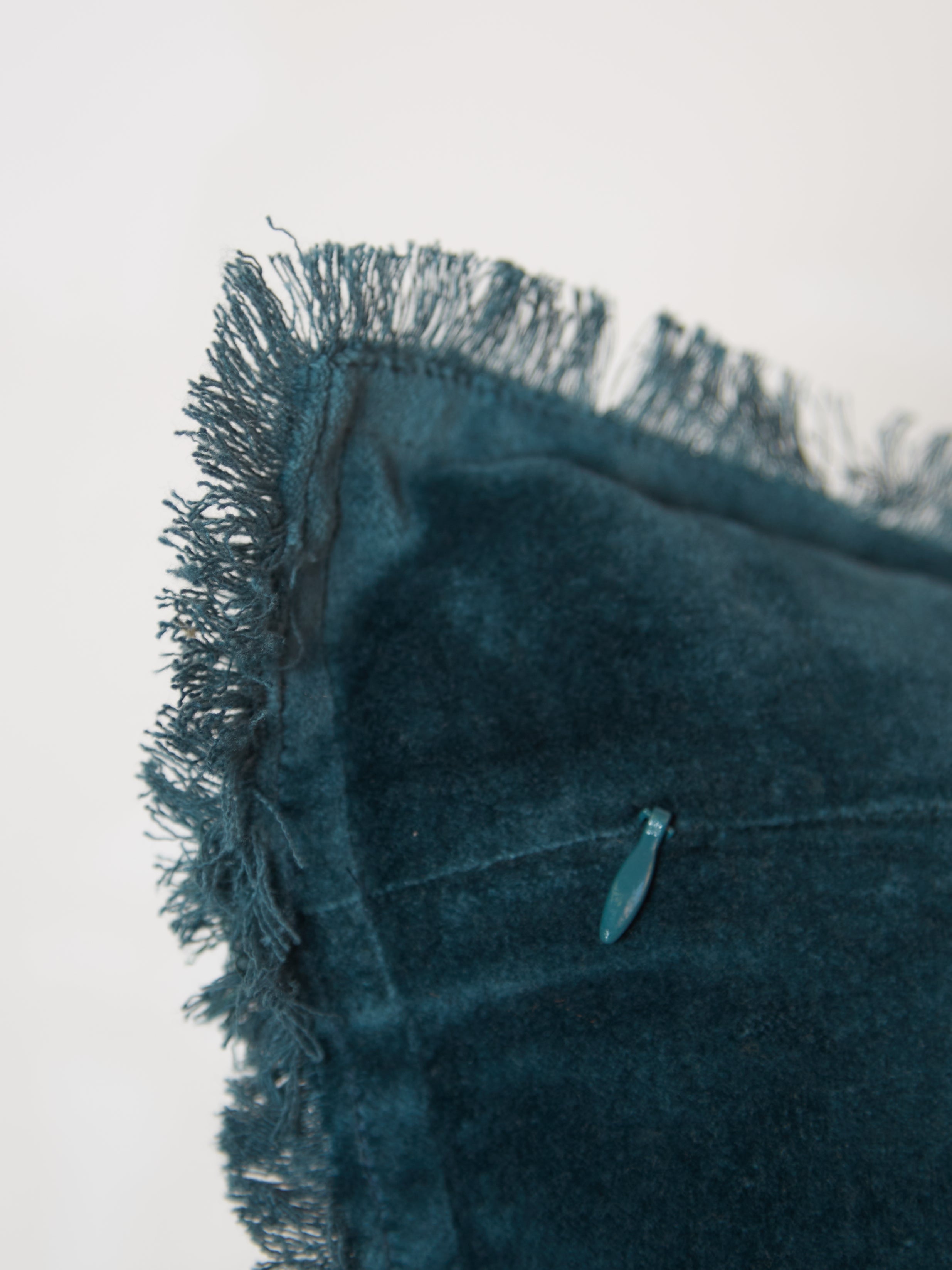 Fara Fringed Velvet Cushion - Corinth - 3 Sizes Available