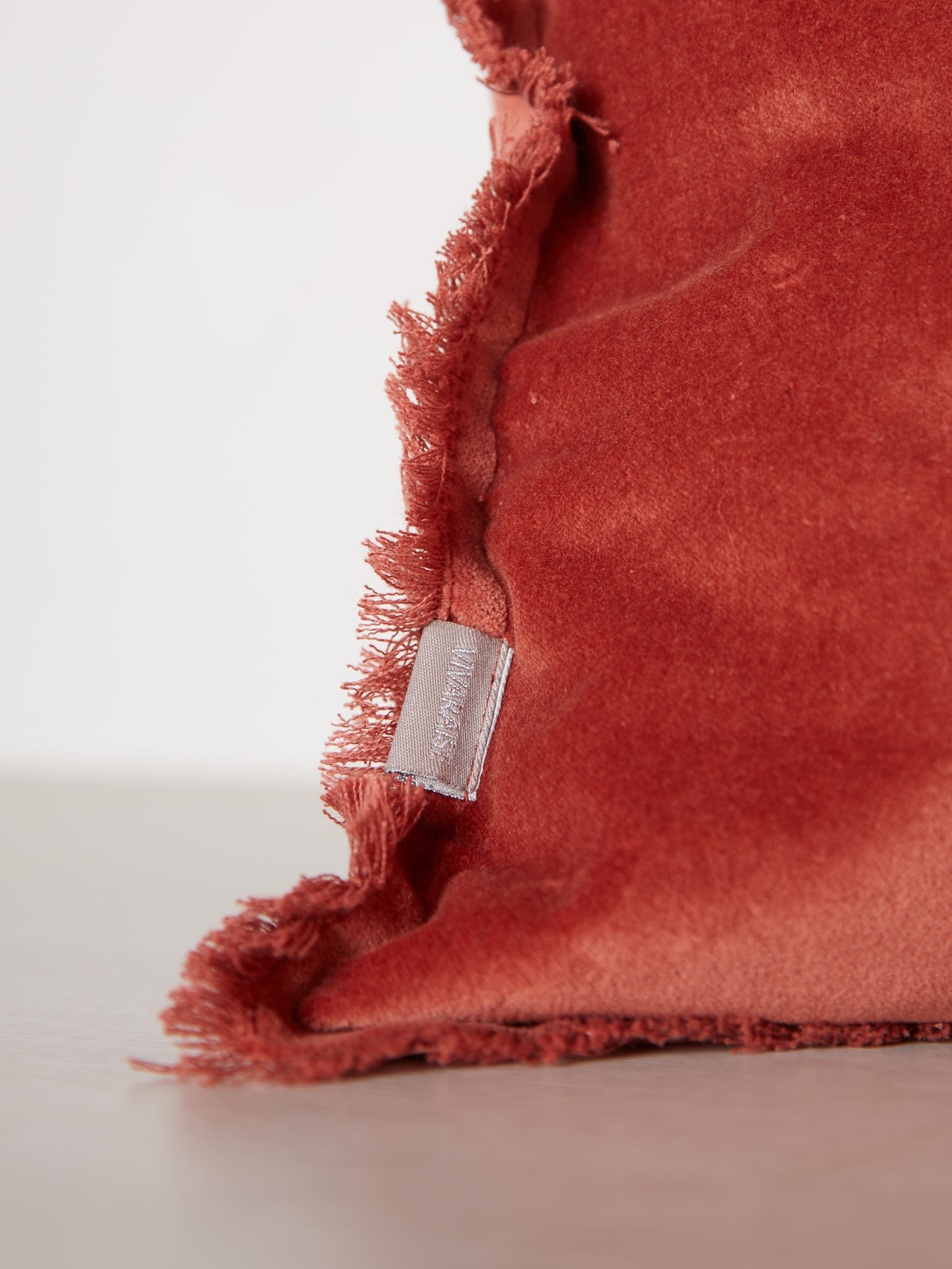 Fara Fringed Velvet Cushion - Sienne - 3 Sizes Avaliable