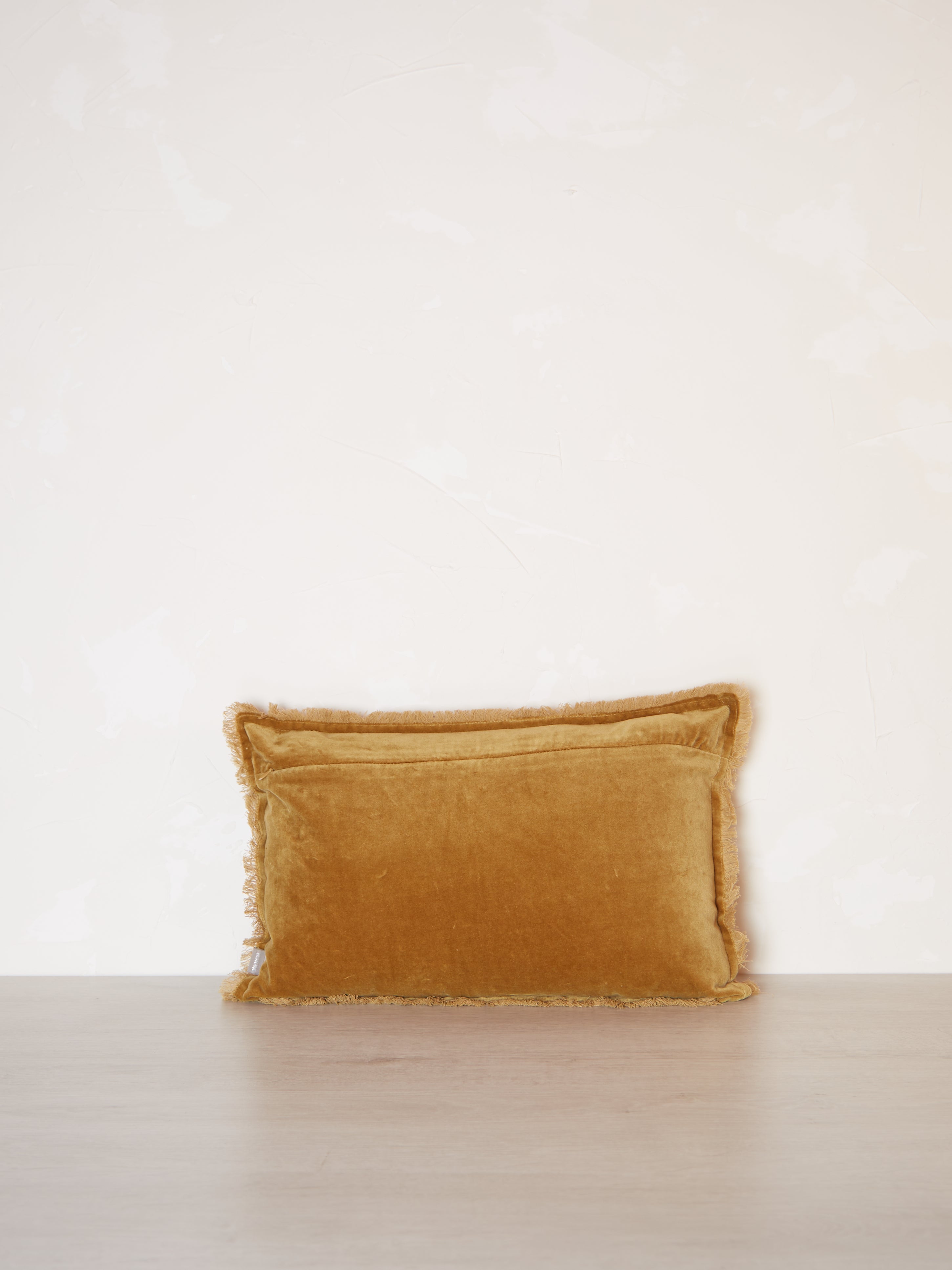 Fara Fringed Velvet Cushion - Saffron - 3 Sizes Available