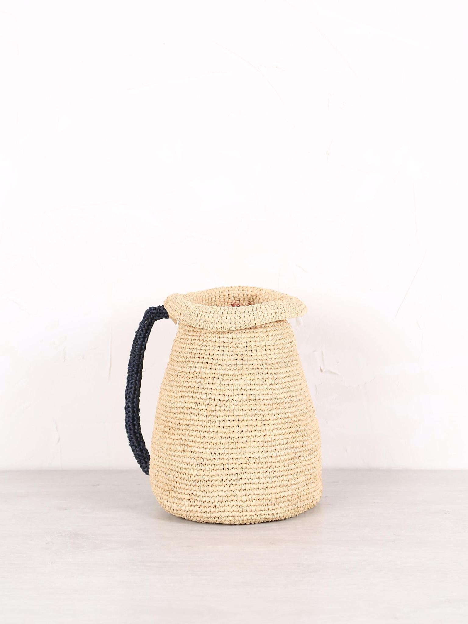 Woven Vase/Jug - Black, Rust