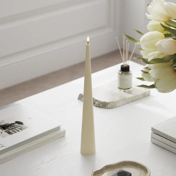 Cone Shaped LED Candle- Size And Colour Options Available