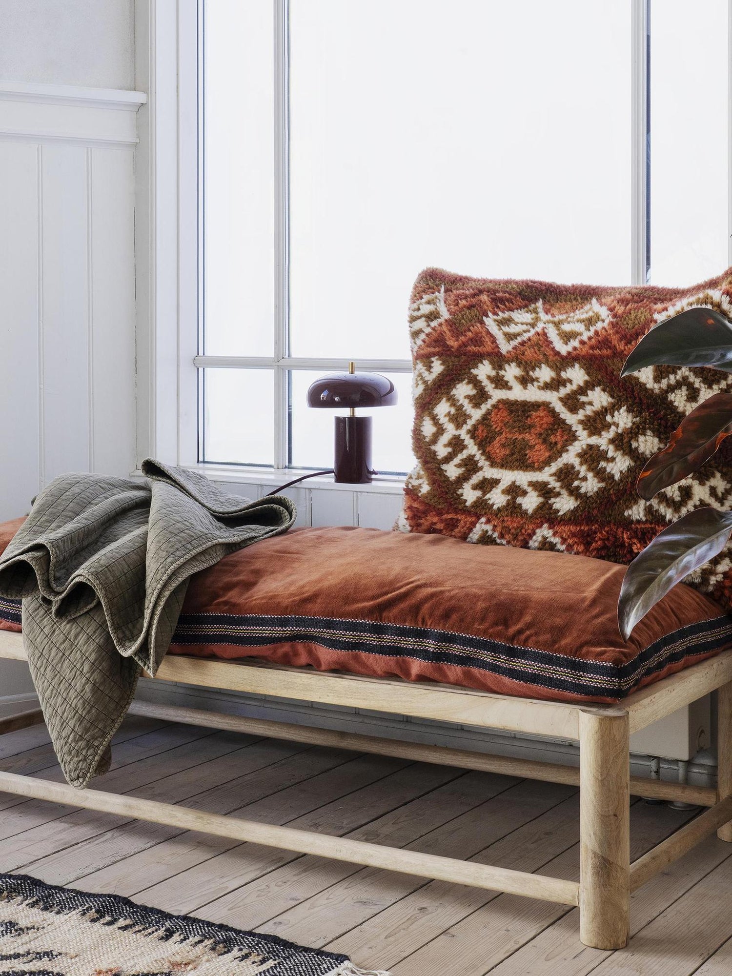 Large Printed Hand Woven Wool Cushion