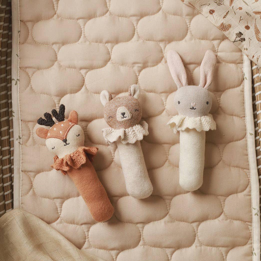 Organic Baby Rattle - Blushing Bunny