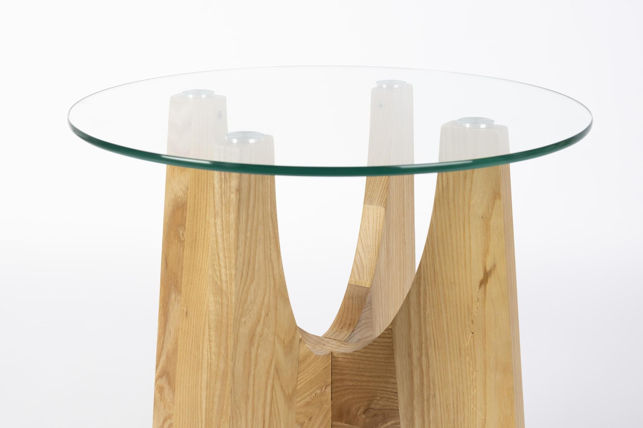 Kobe Ash Wood & Glass Coffee/Side Table - 2 Sizes Available