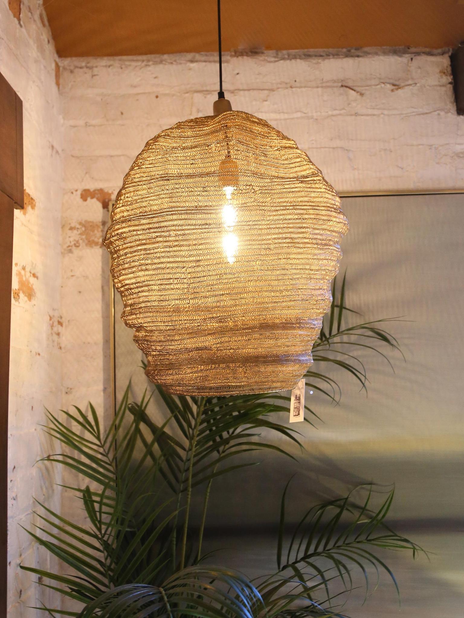 Large Lena Pendant Lamp - Brass/Black