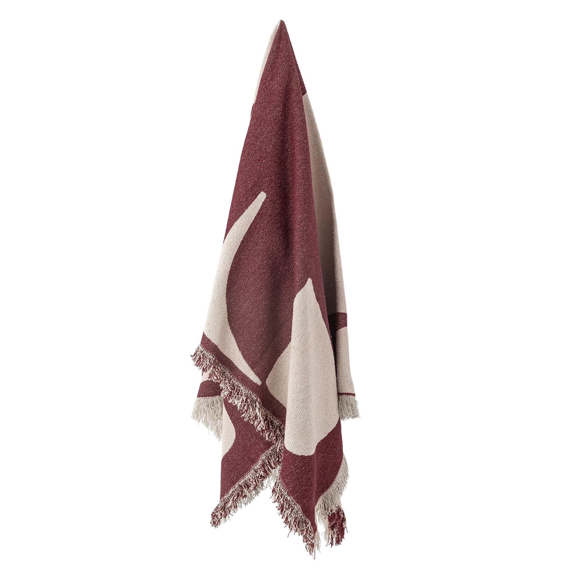 Olica Throw - Burgundy, Purple, Red - Recycled Cotton