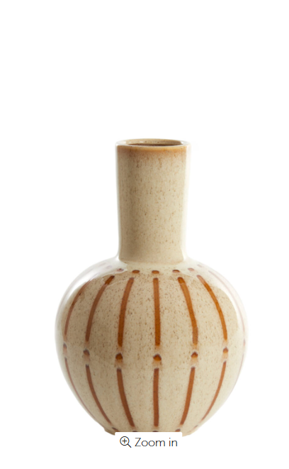 Ulloa Vase Shine - Cream, brown