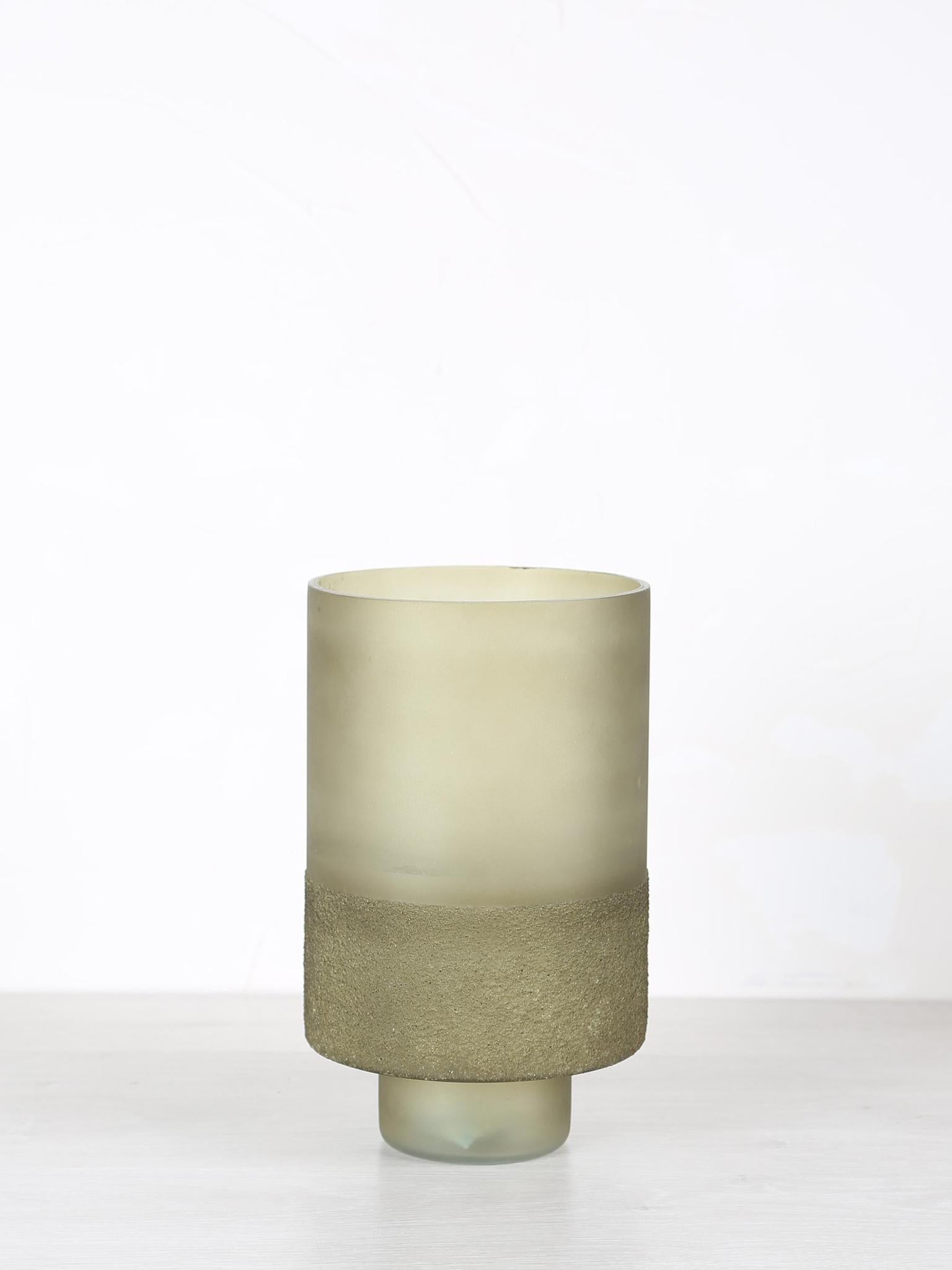 Miral Green Glass Round Stormlight - Frosted Bottom - 2 Sizes Available