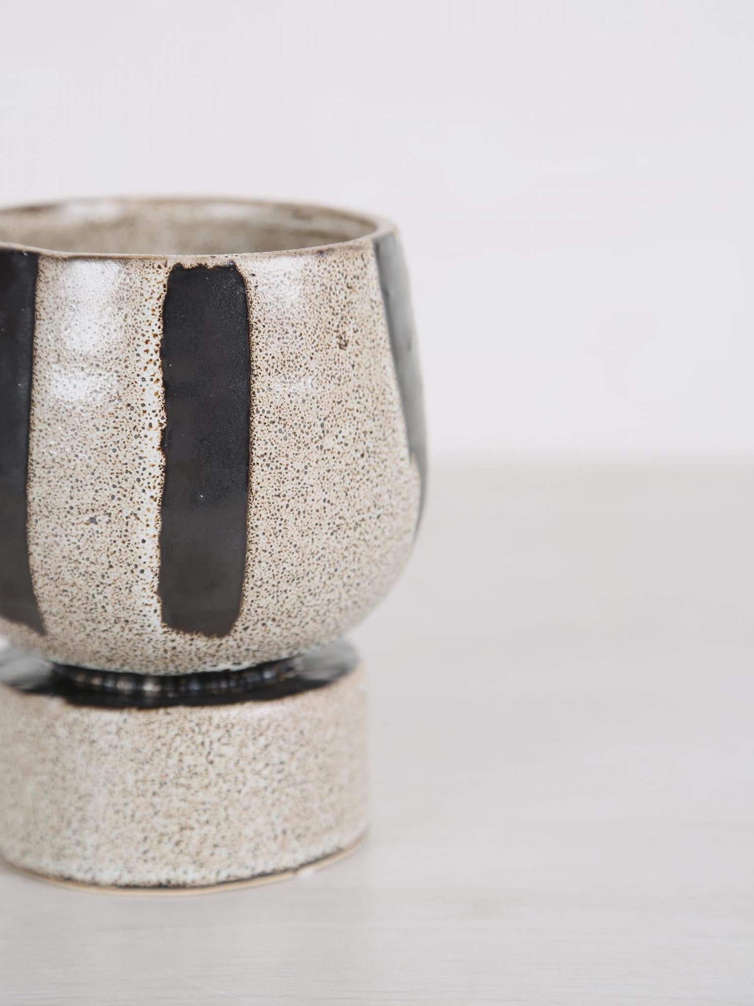 Layiah Ceramic Striped Pot Large