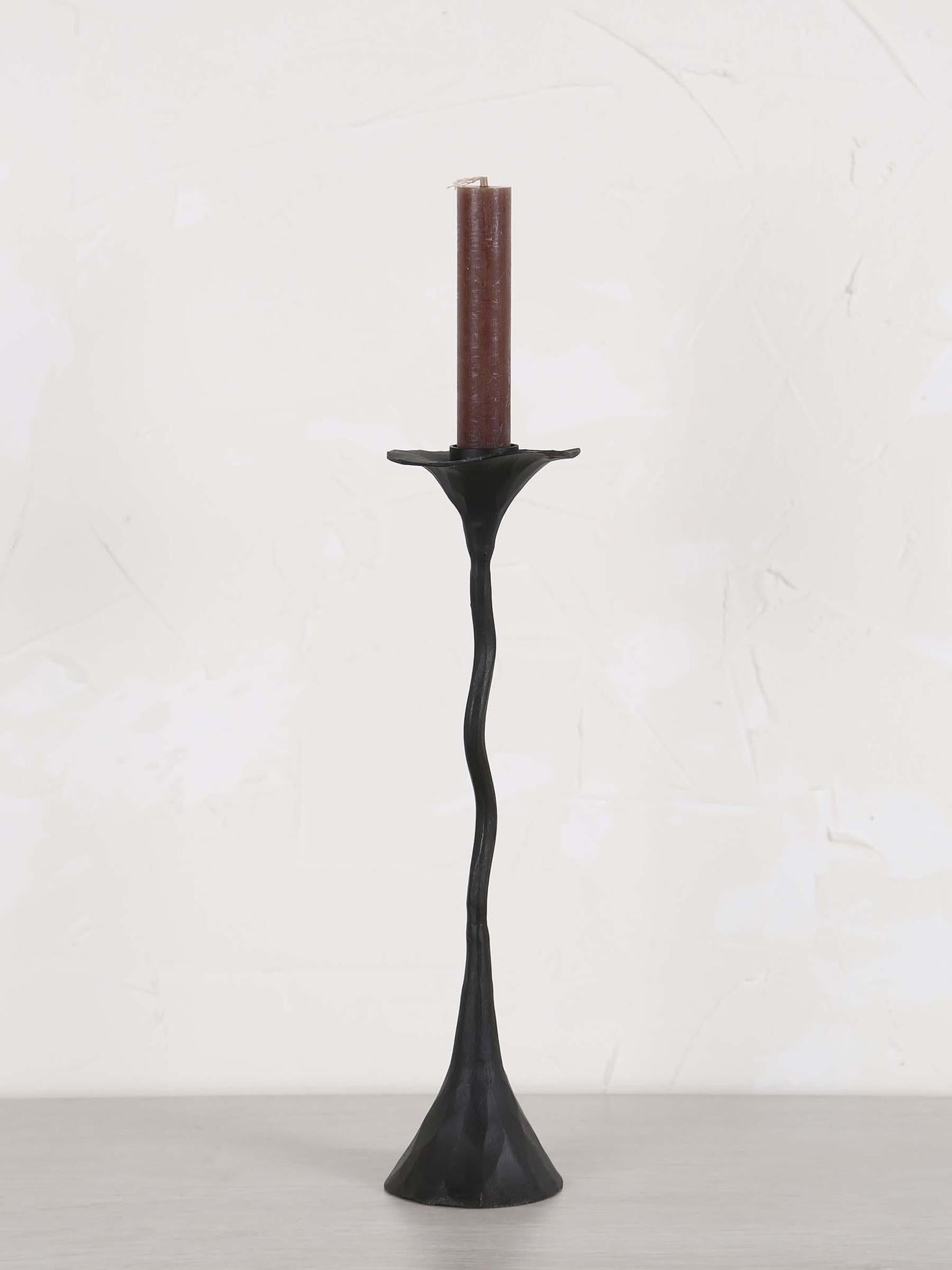 Cala Twisted candlestick - Tall - Black