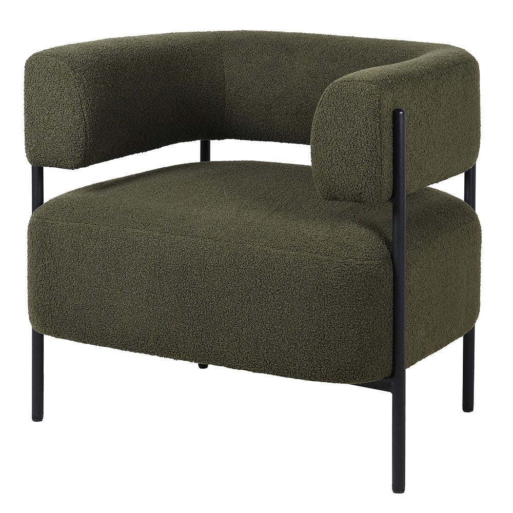 Ayla Green Boucle Accent Chair