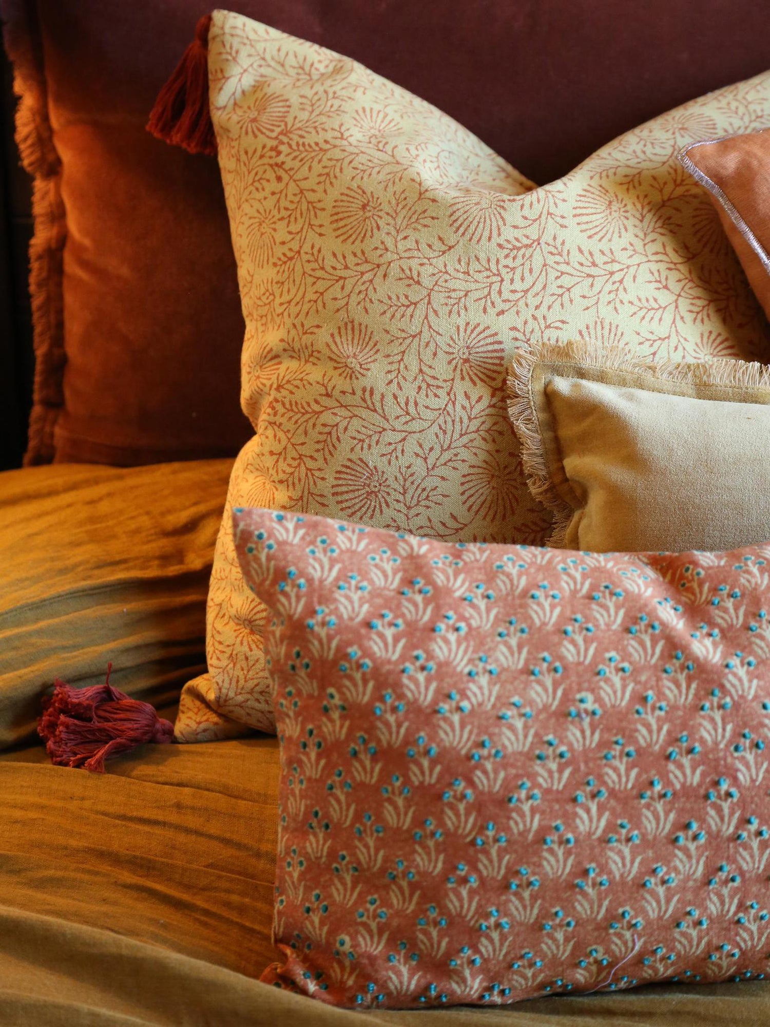 CRAFTED - Iris Hand Embroidered Cushion