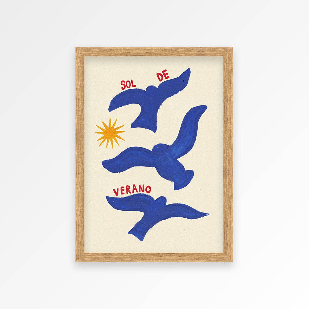 Seagulls Hand Painted Print