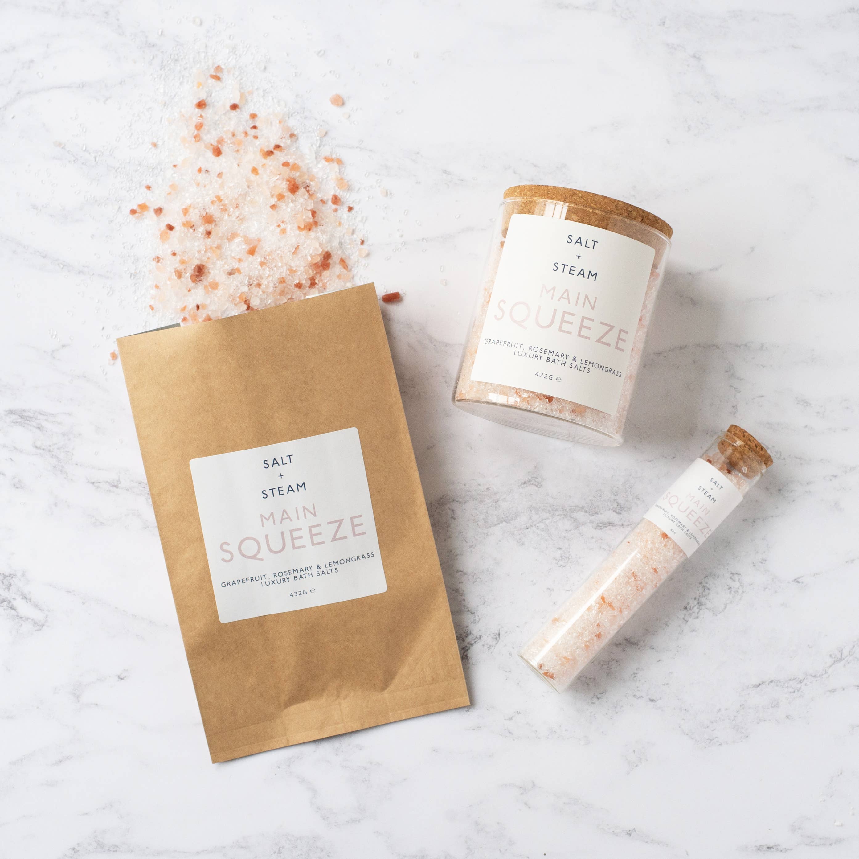 Main Squeeze - Grapefruit & Rosemary Bath Salts 80g & 432g