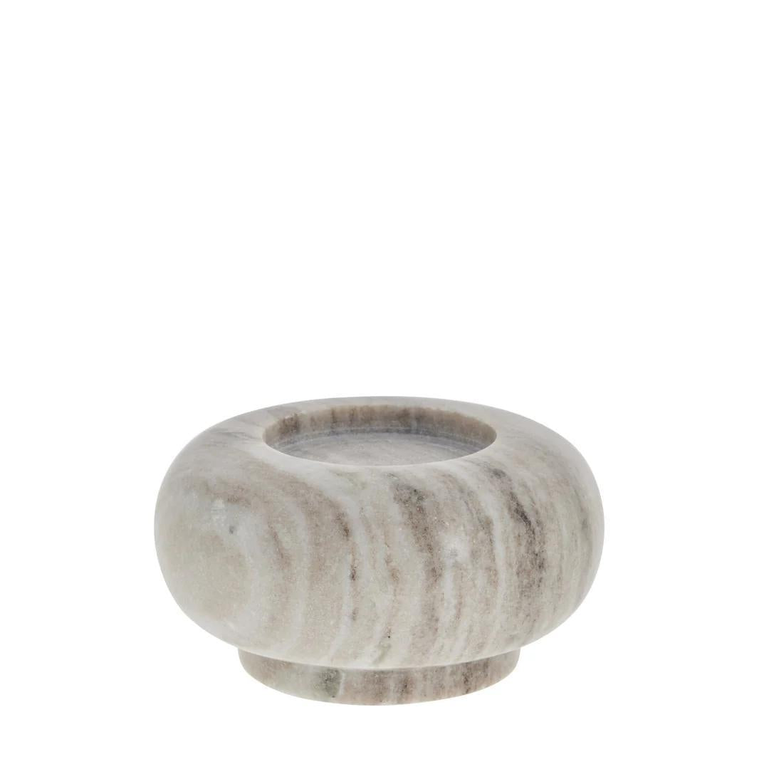 Elina candlestick - Dark Linen - genuine natural stone