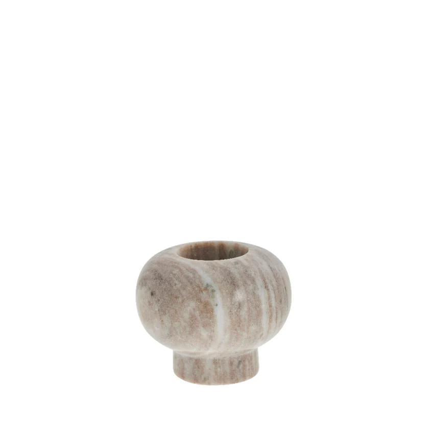 Elina candlestick - Dark Linen - genuine natural stone