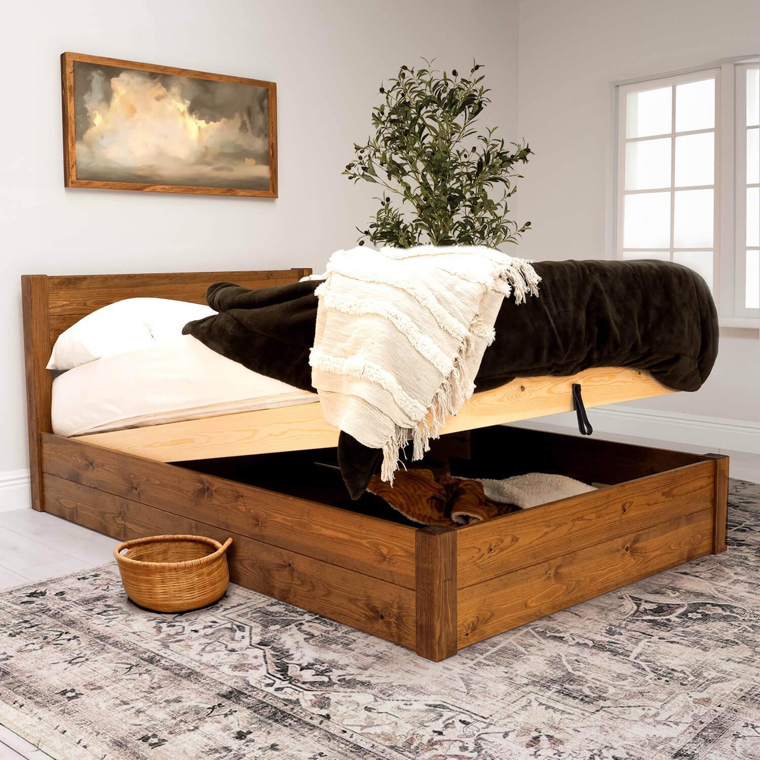 Model 05 - Handmade Wooden Ottoman Bed - Colour And Size Options available