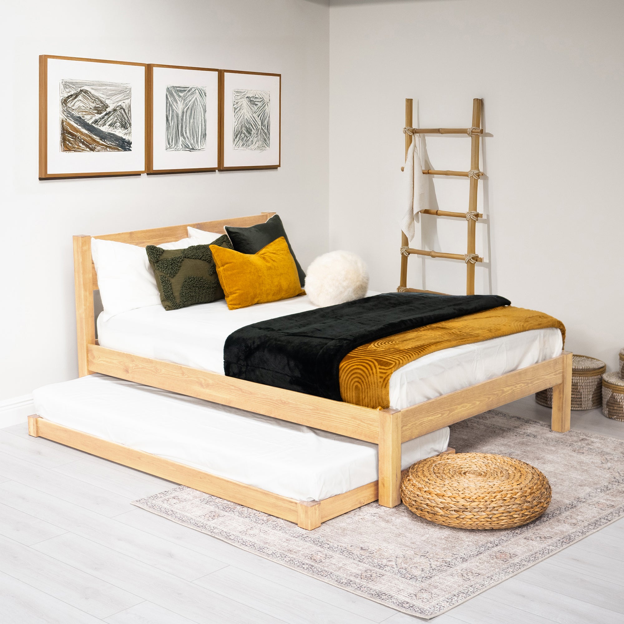 Model 10 - Wooden Trundle Bed
