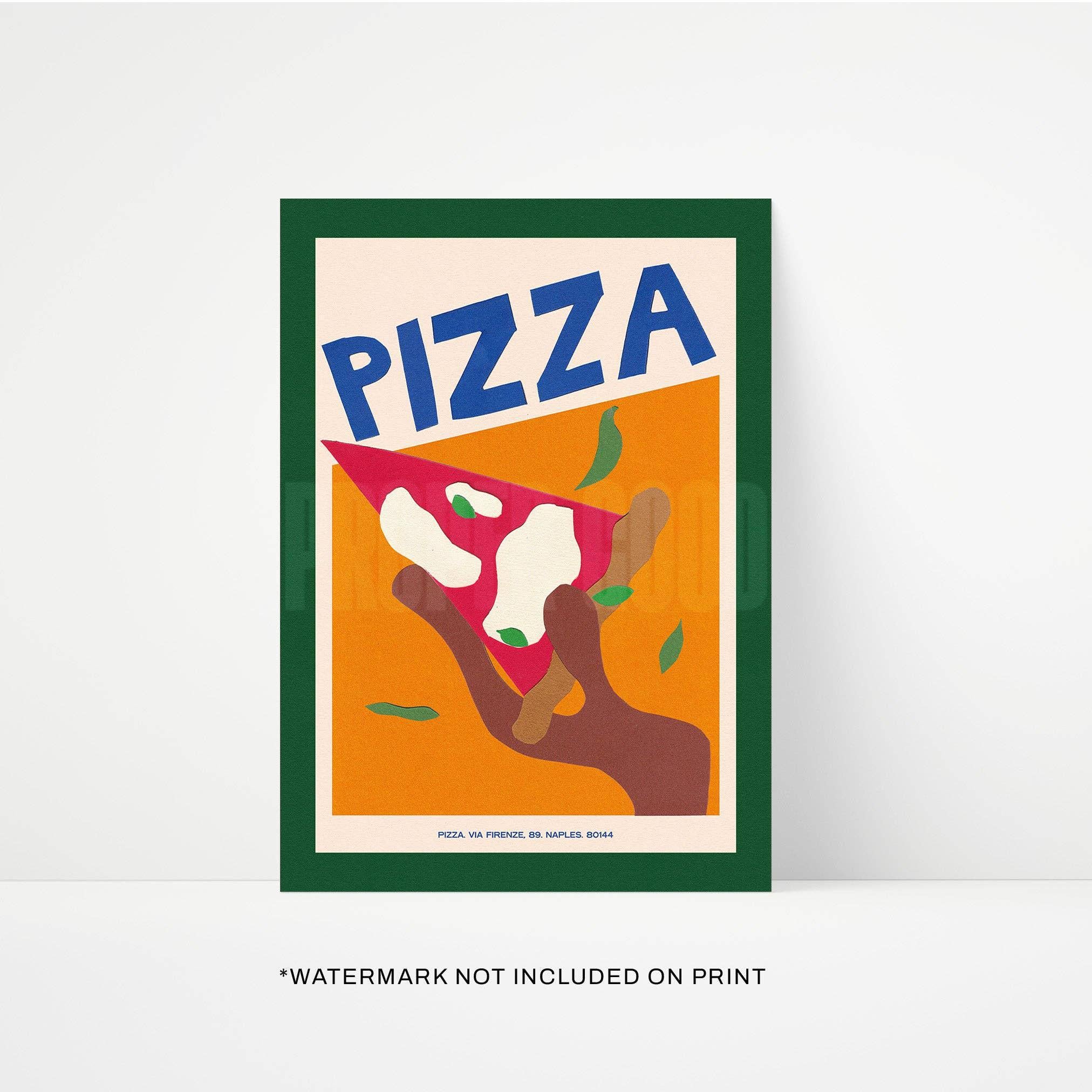 "Pizza" Hand Collaged Print - 3 Sizes Available