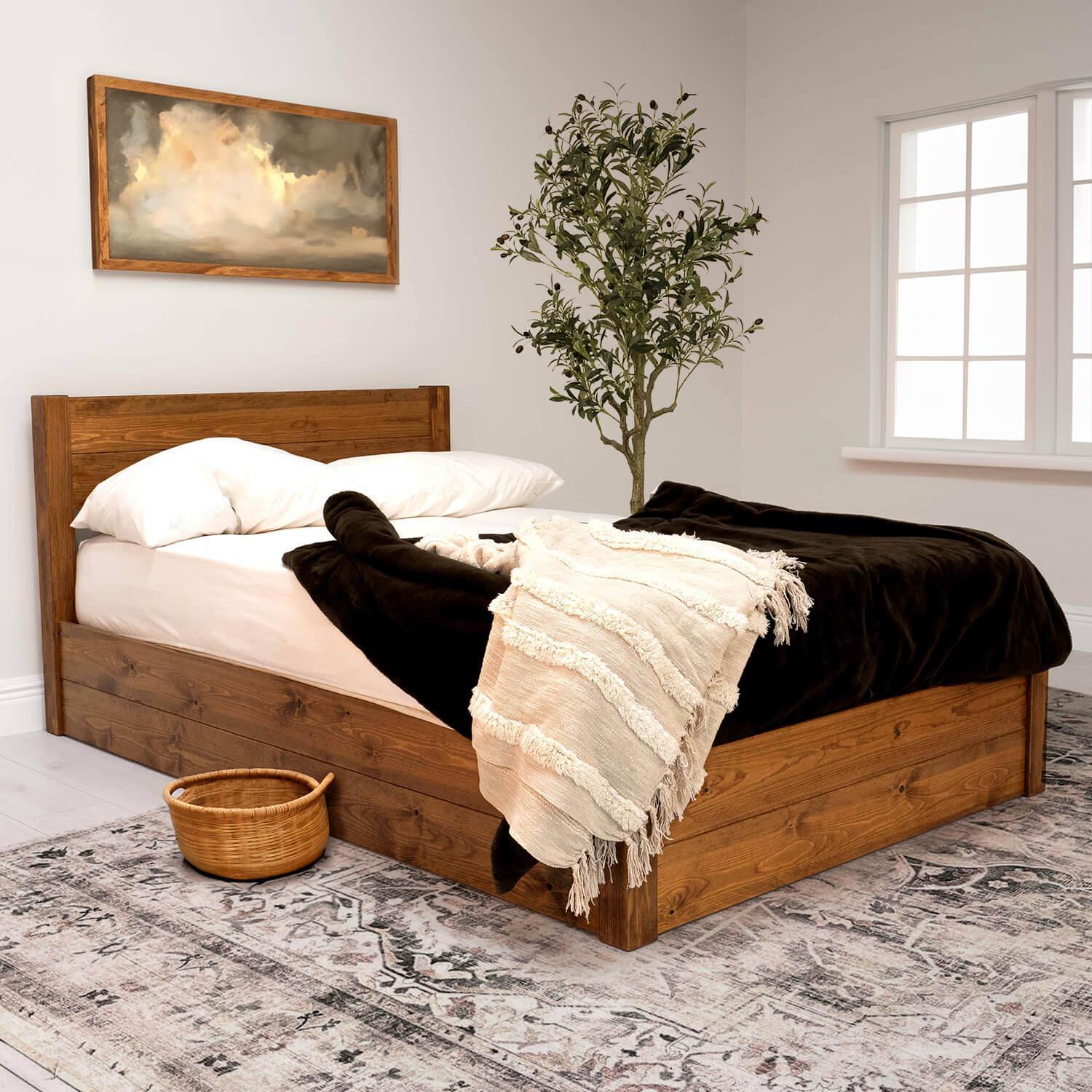 Model 05 - Handmade Wooden Ottoman Bed - Colour And Size Options available