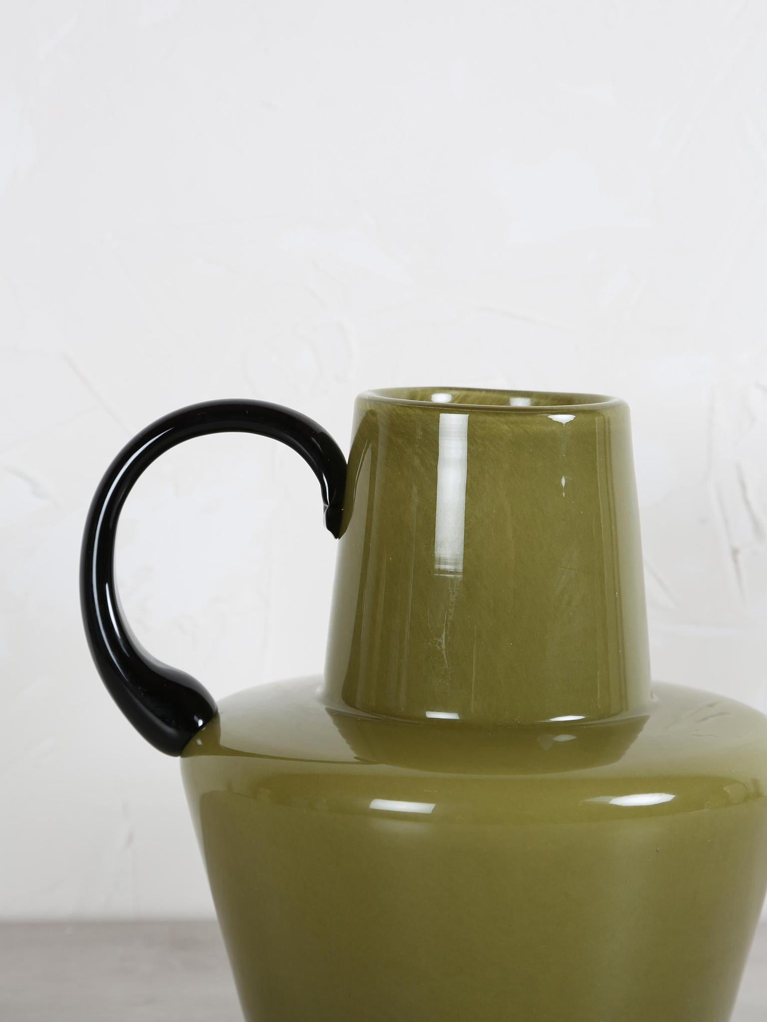 Veneta Milky Green Glass Vase