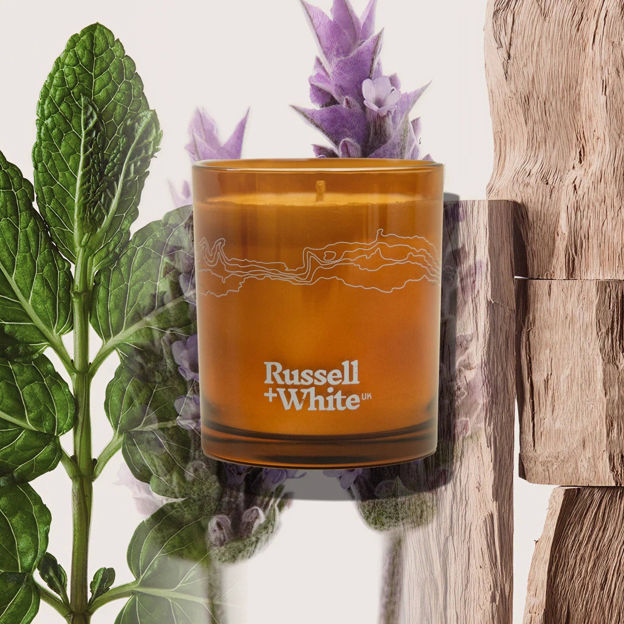 Sol Soy Wax Scented Candle - Lemon Leaf, Lavender, Cedarwood