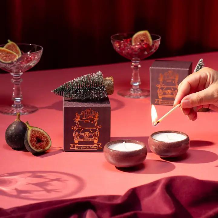 Sparkle Season: Driving Home for Christmas Tea Lights - Set Of 2