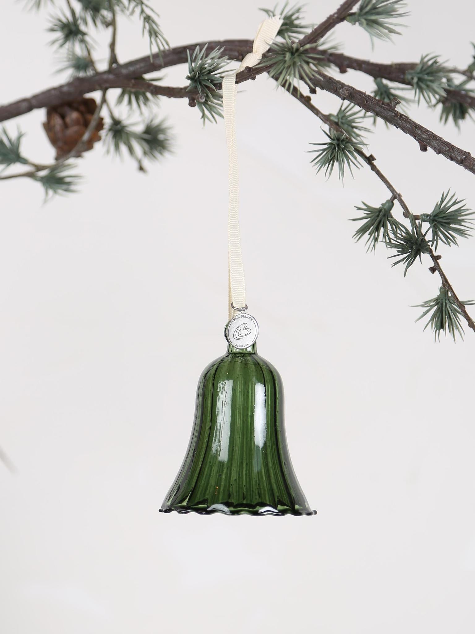 Glosille Glass ornament bell Flower Green