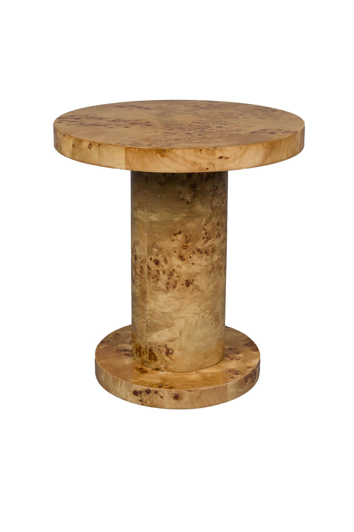 Quinn Side Table - Burl Wood
