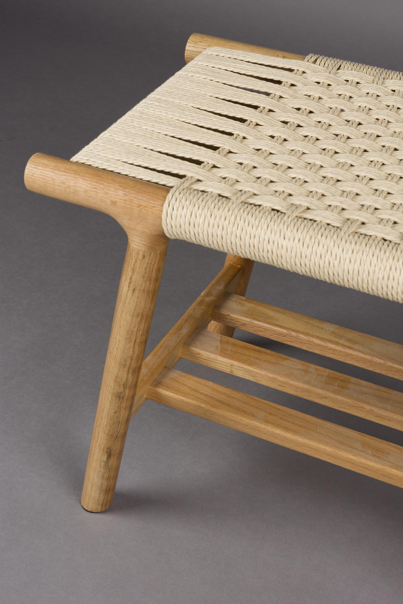Kintaro Solid Oak, Woven Bench - 2 Colours & 2 Sizes Available