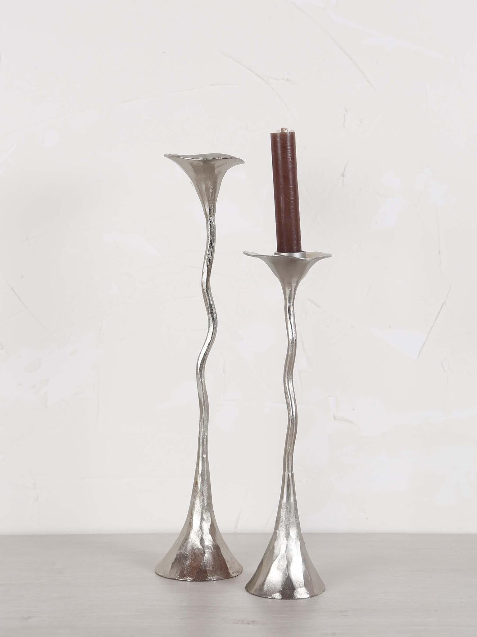 Cala candlestick - Large - Silver
