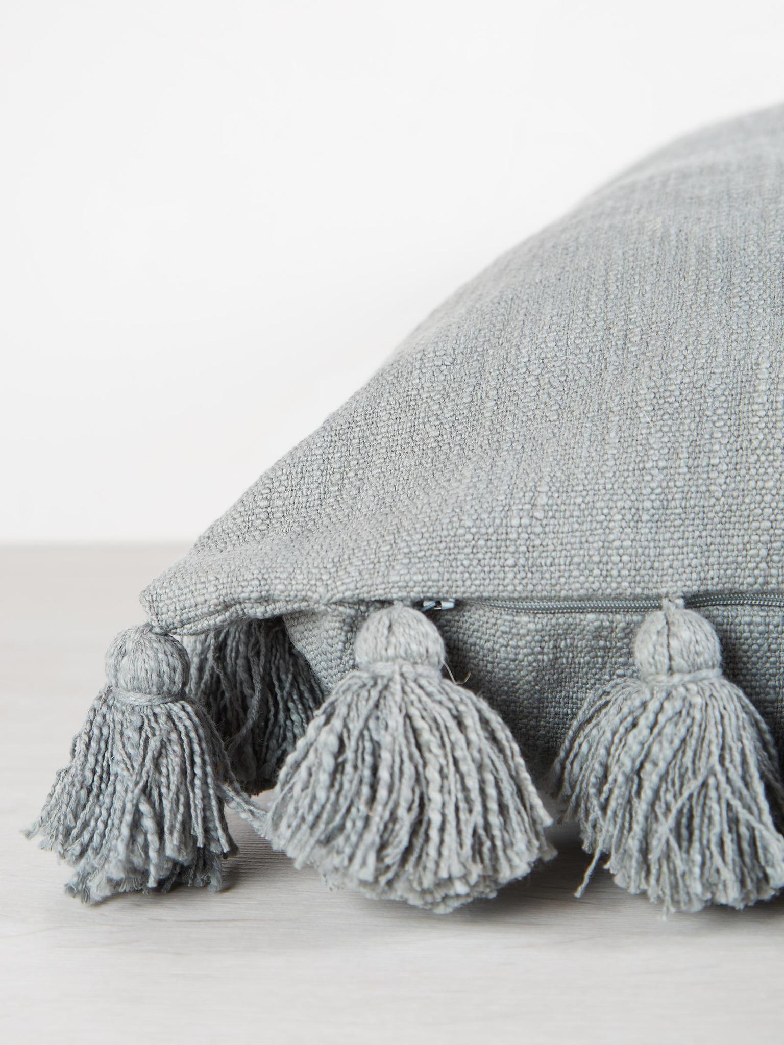 Emerald Cushion With Tassels