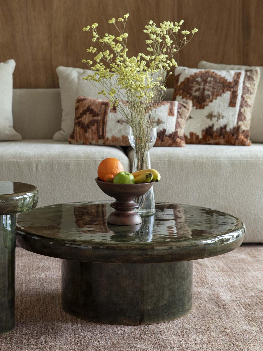 Marcie Green Mango Wood Coffee Table 80cm