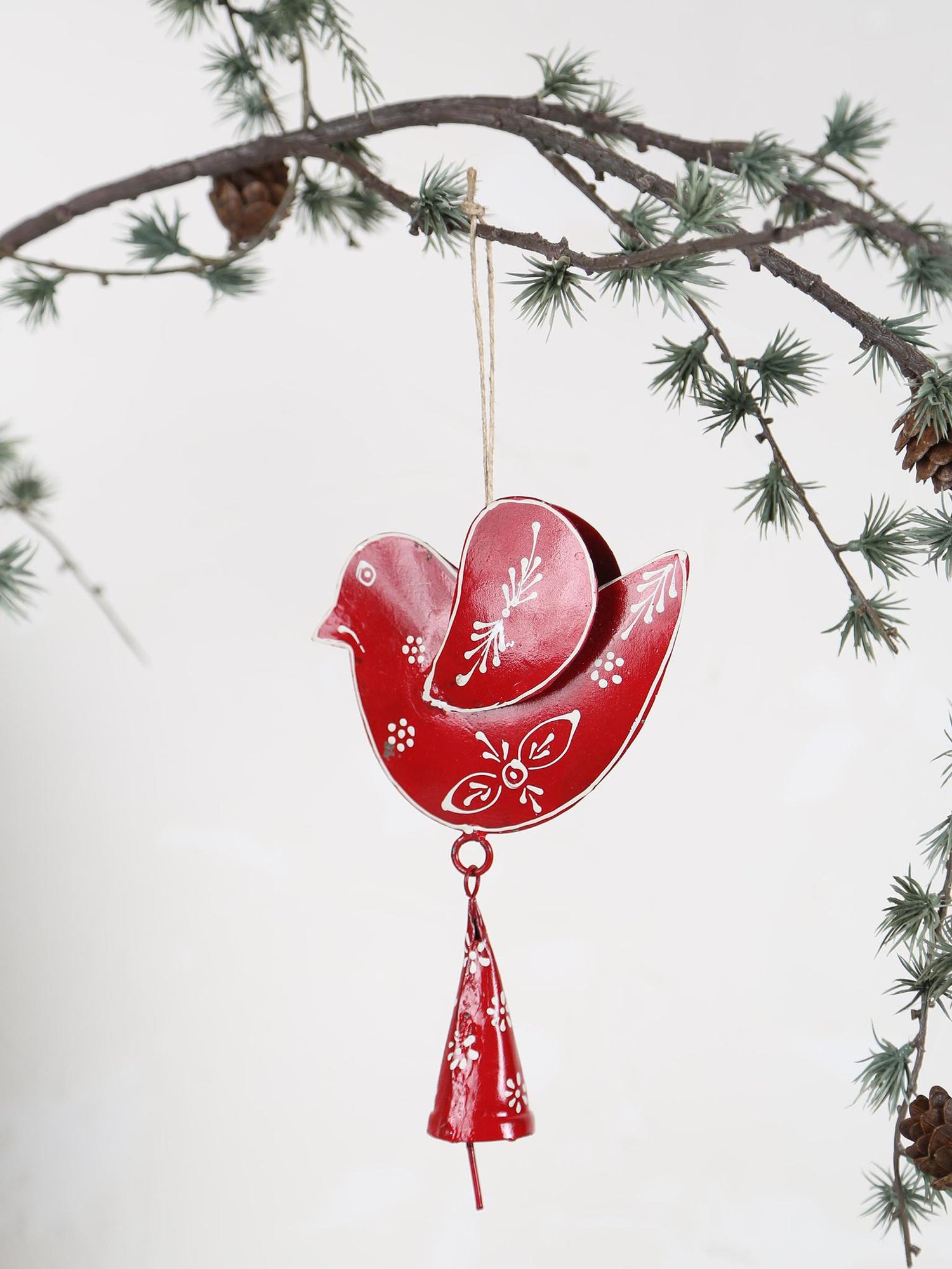 Hand Painted Folk Bird Decoration