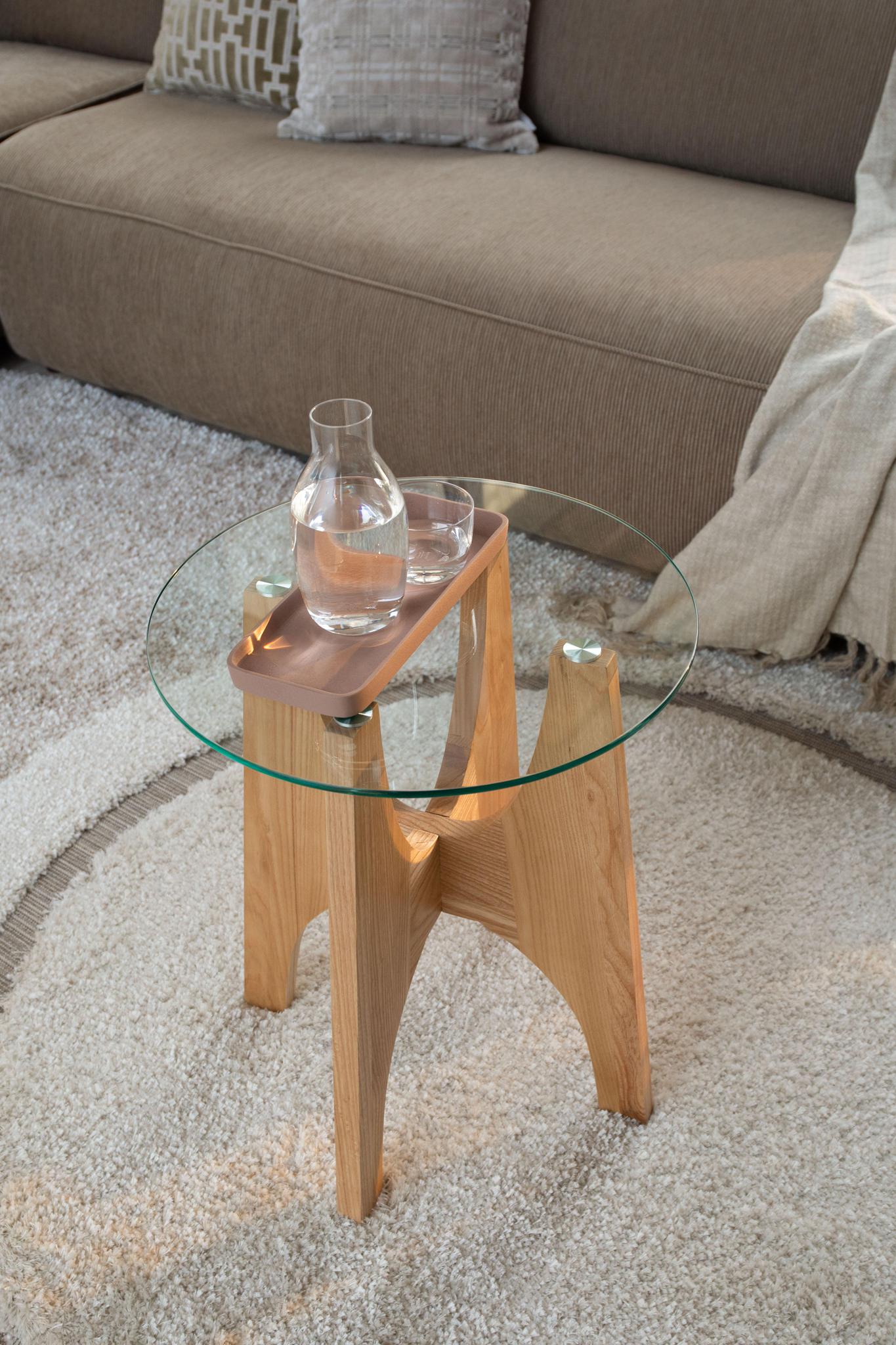 Kobe Ash Wood & Glass Coffee/Side Table - 2 Sizes Available