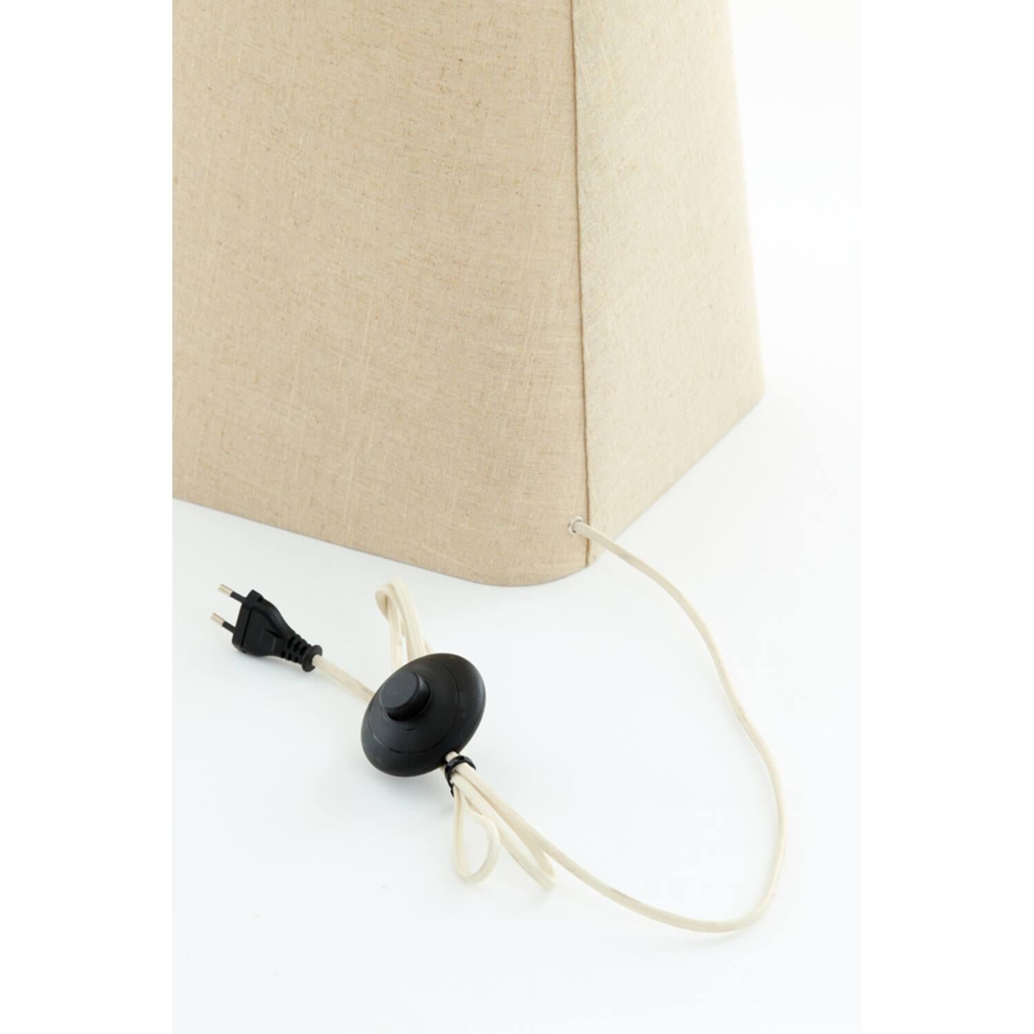 Howie Table lamp - Wooden Print - Dark Brown, Cream