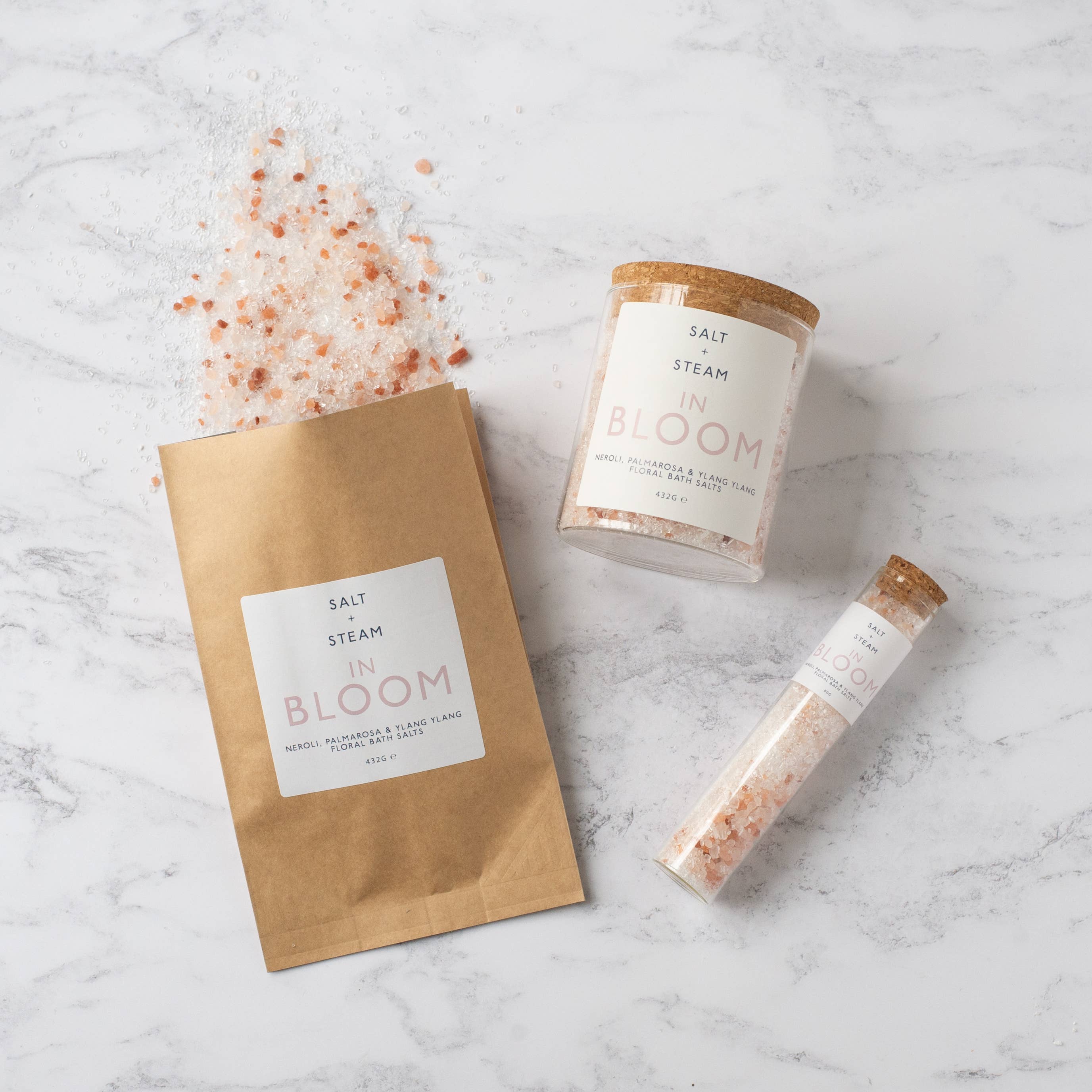 In Bloom - Rose, Neroli & Palmarosa Bath Salts 80g & 432g
