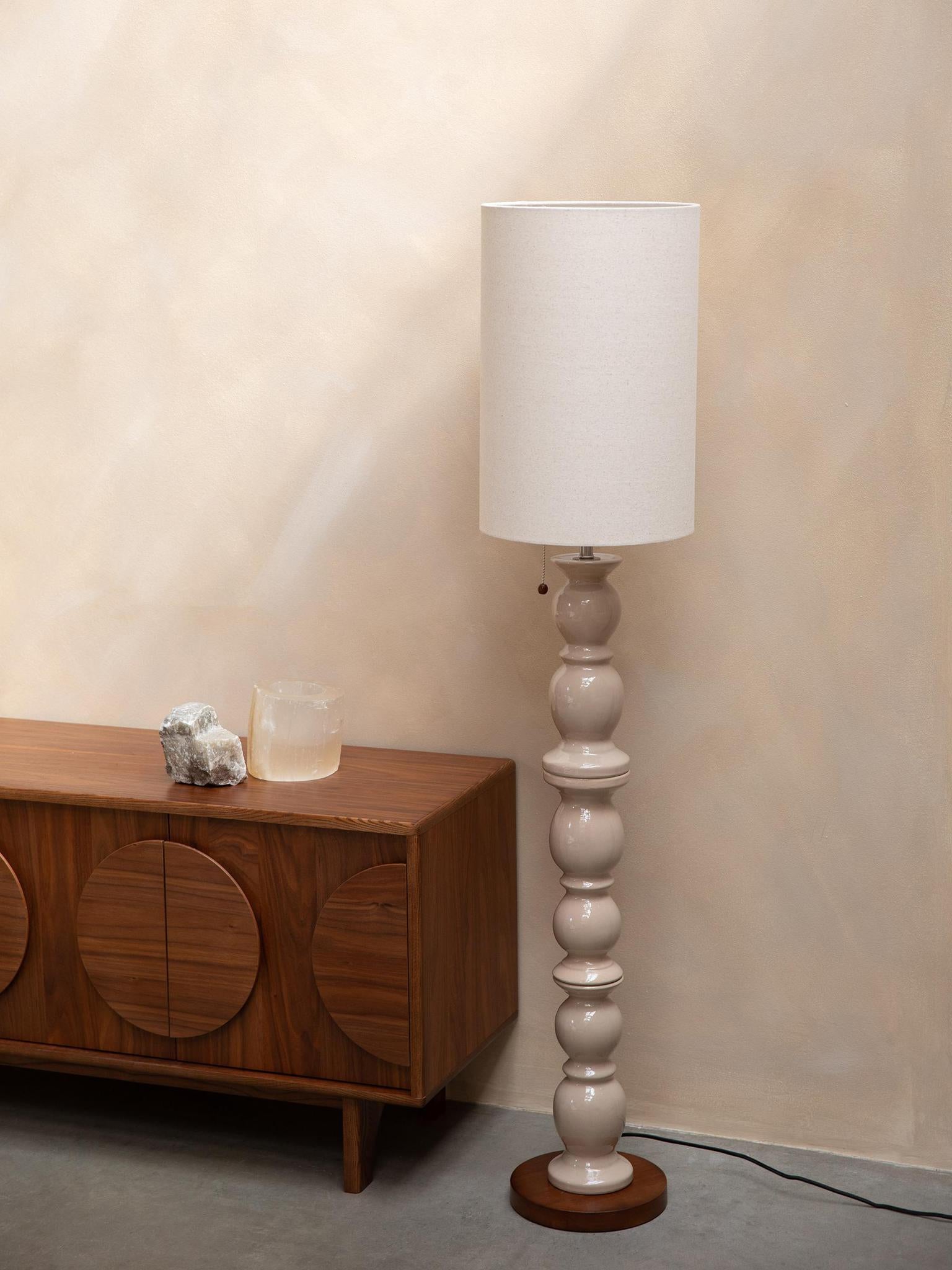 walnut brew floor lamp