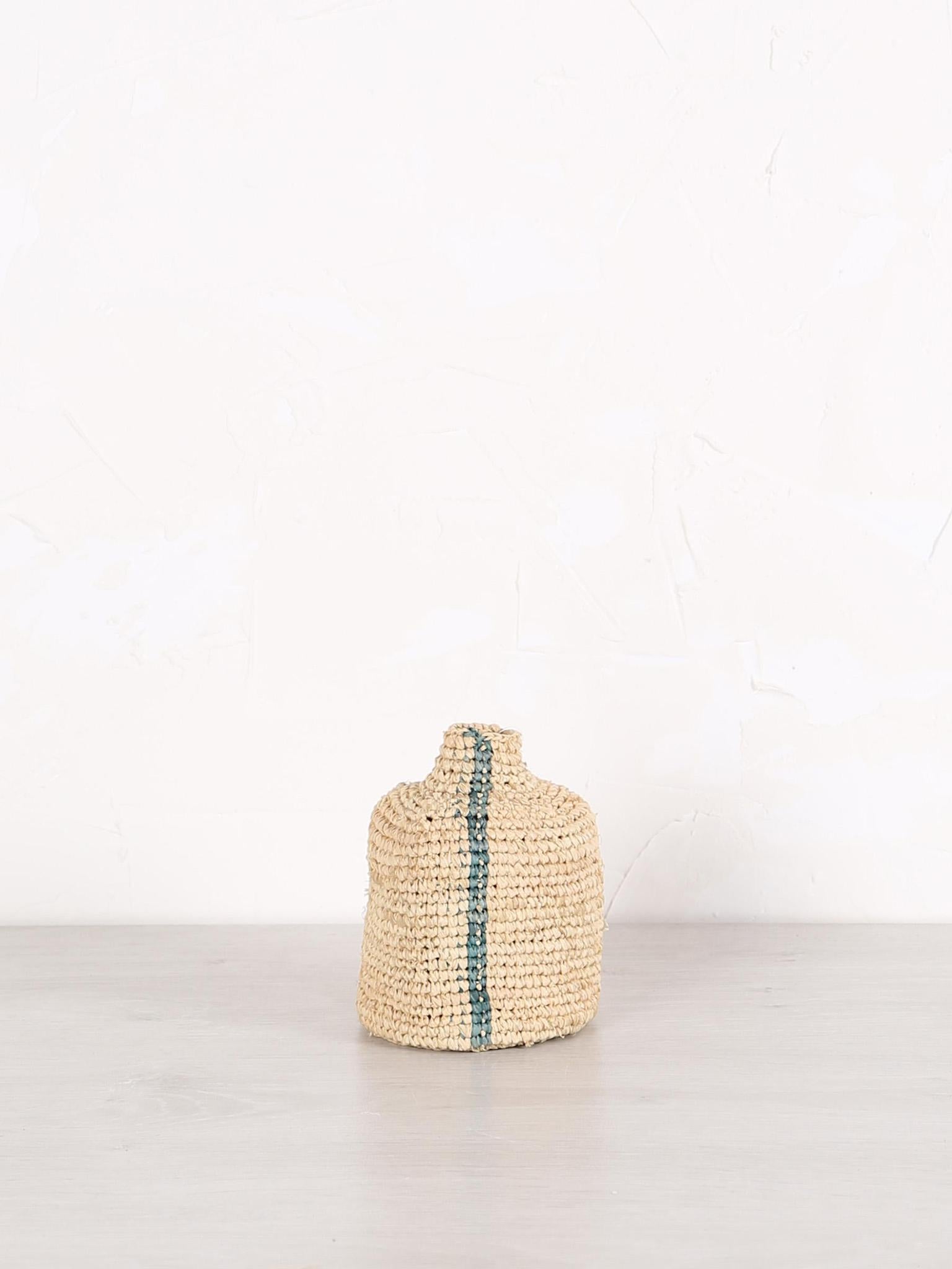 Small Woven Vertical Striped Bud/Bottle Vase