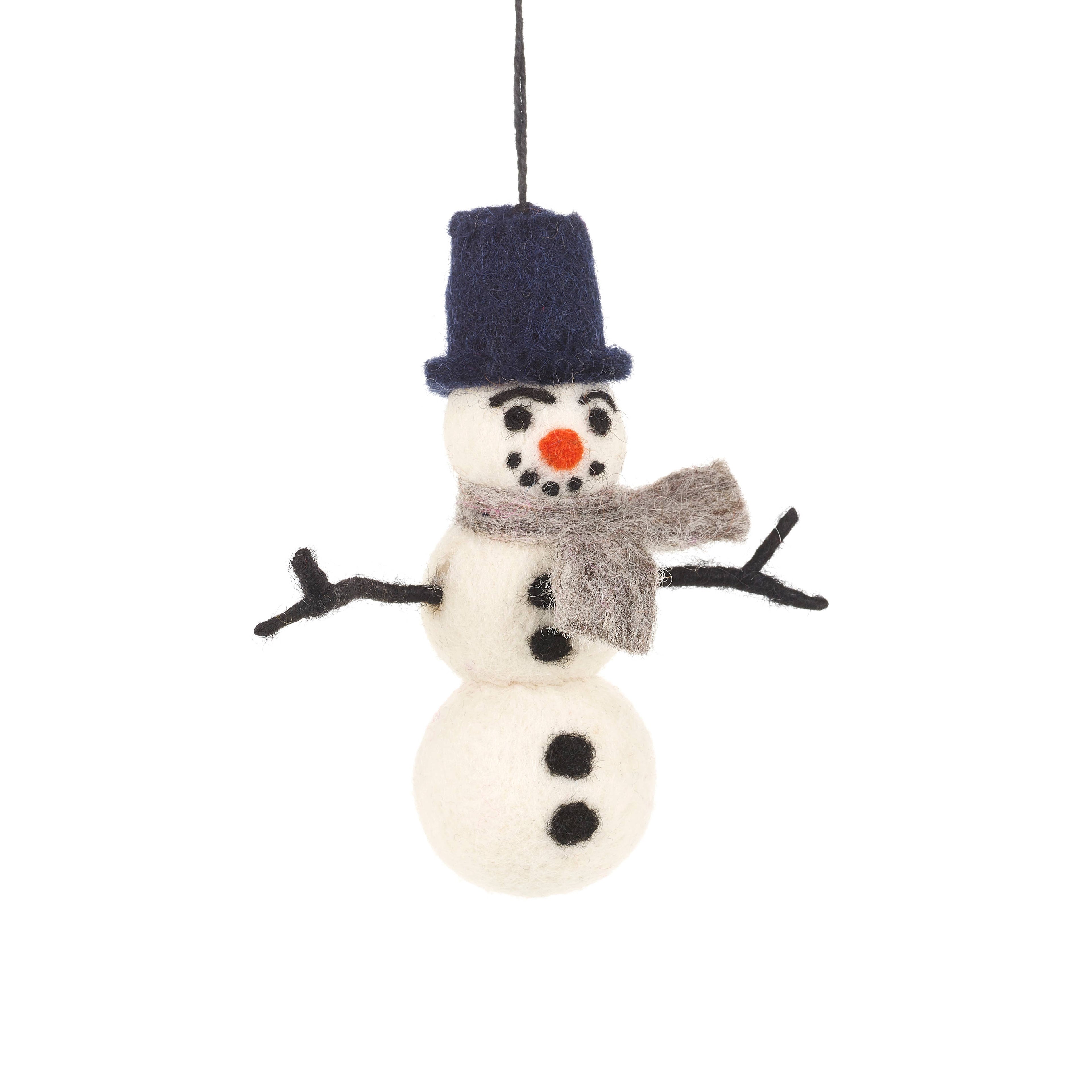 Handmade Felt William Snowman Biodegradable Hanging Decorati