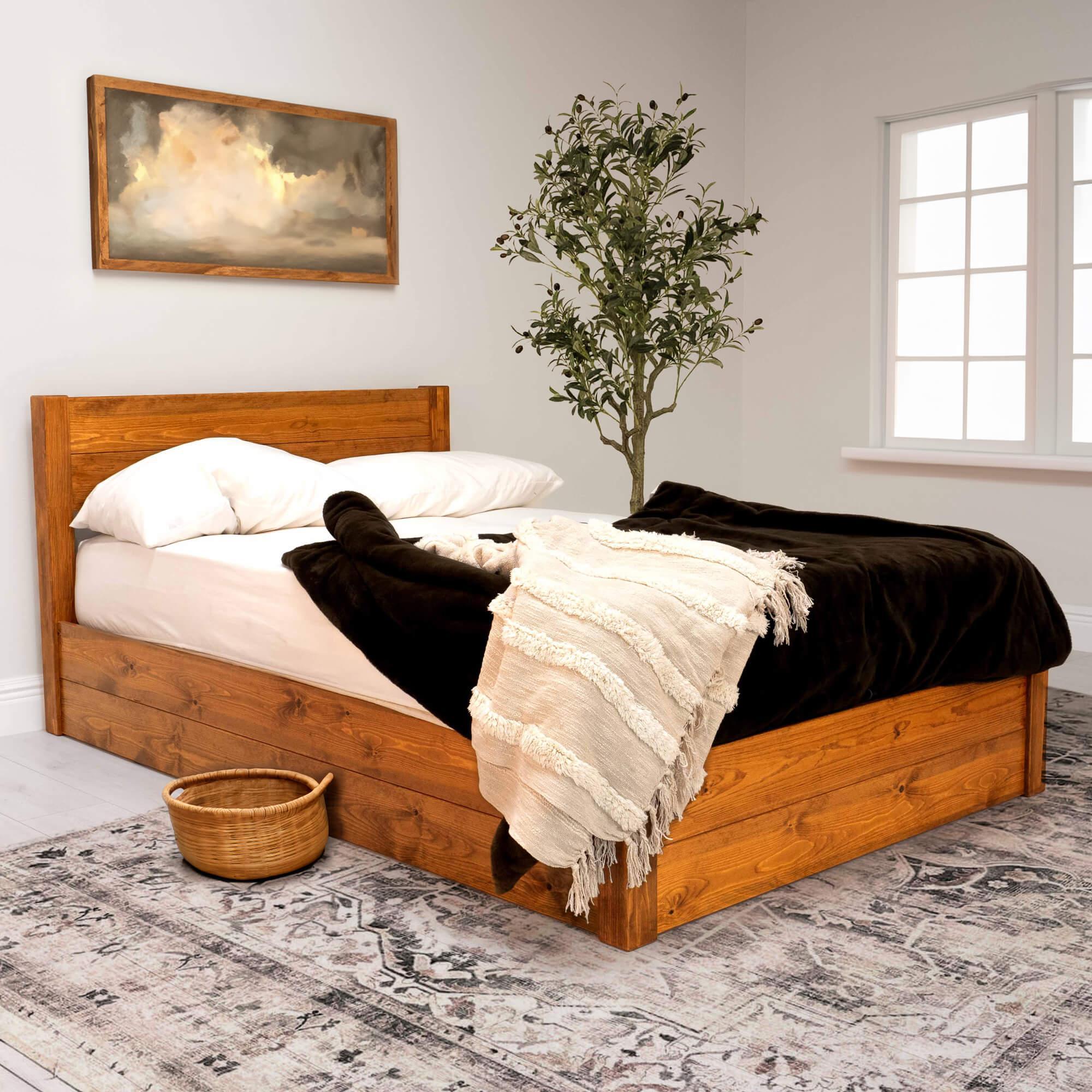 Model 05 - Handmade Wooden Ottoman Bed - Colour And Size Options available