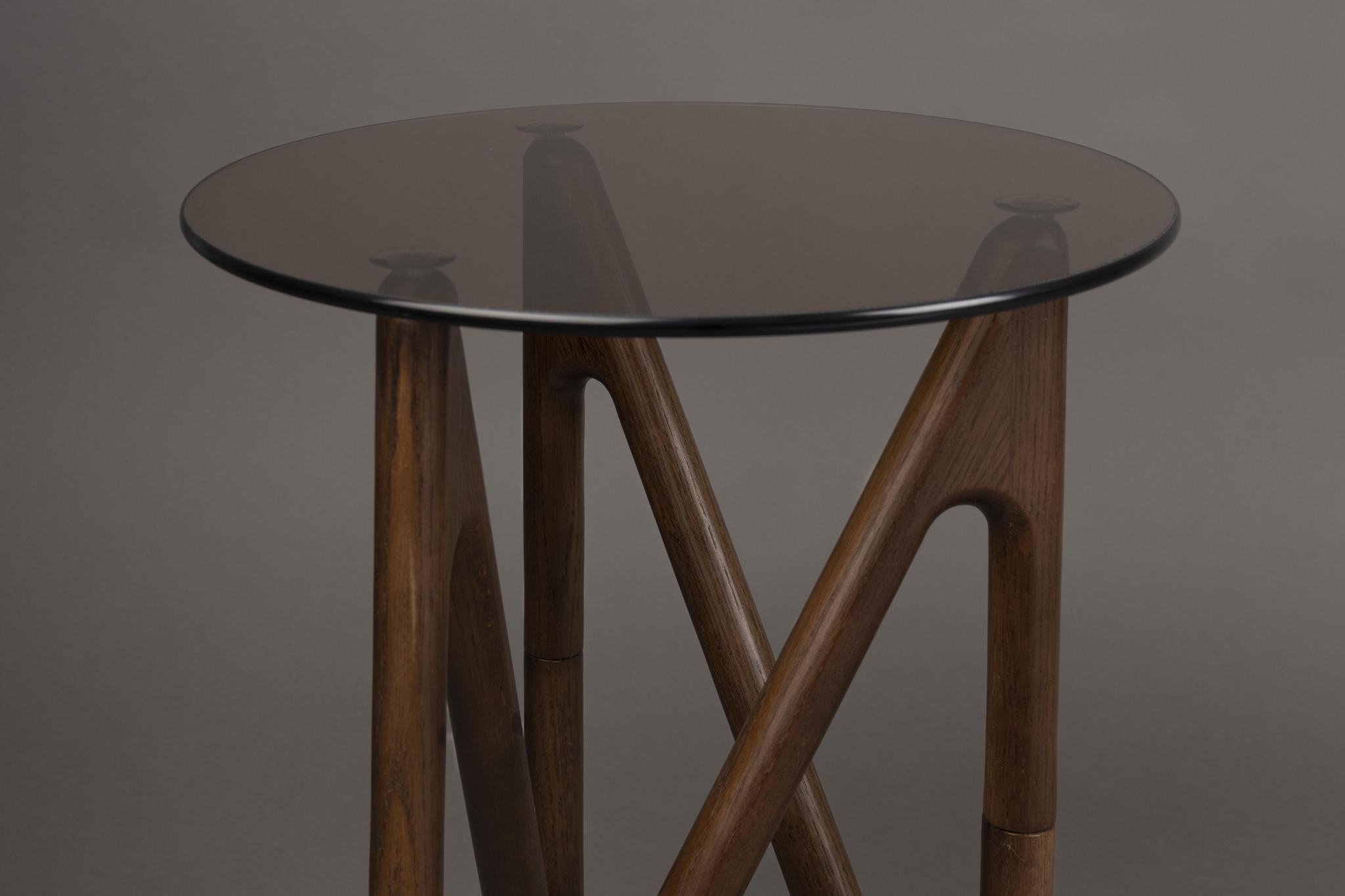 Naia Oak & Glass Side Table