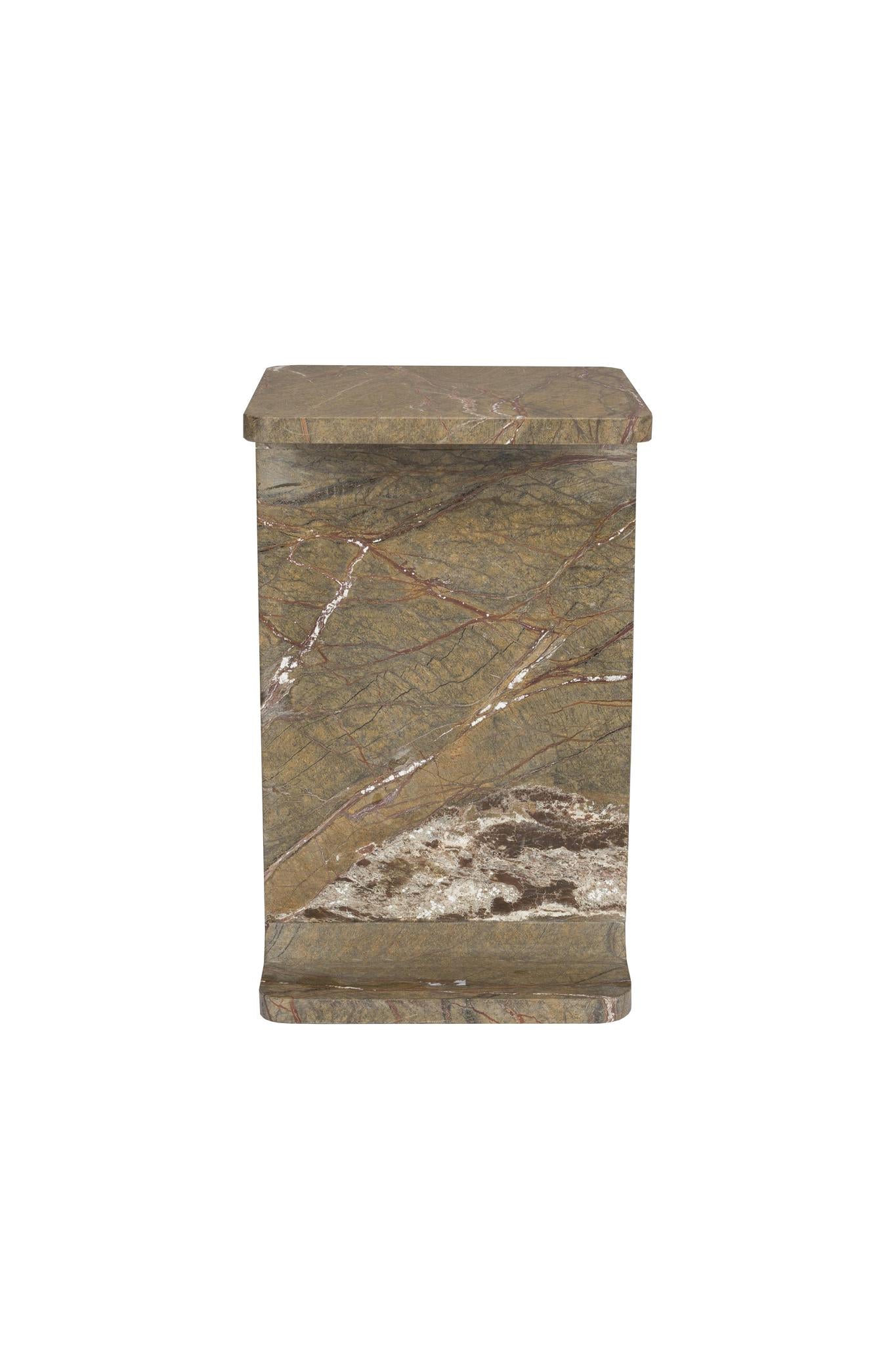 Satpura Brown Marble Side Table