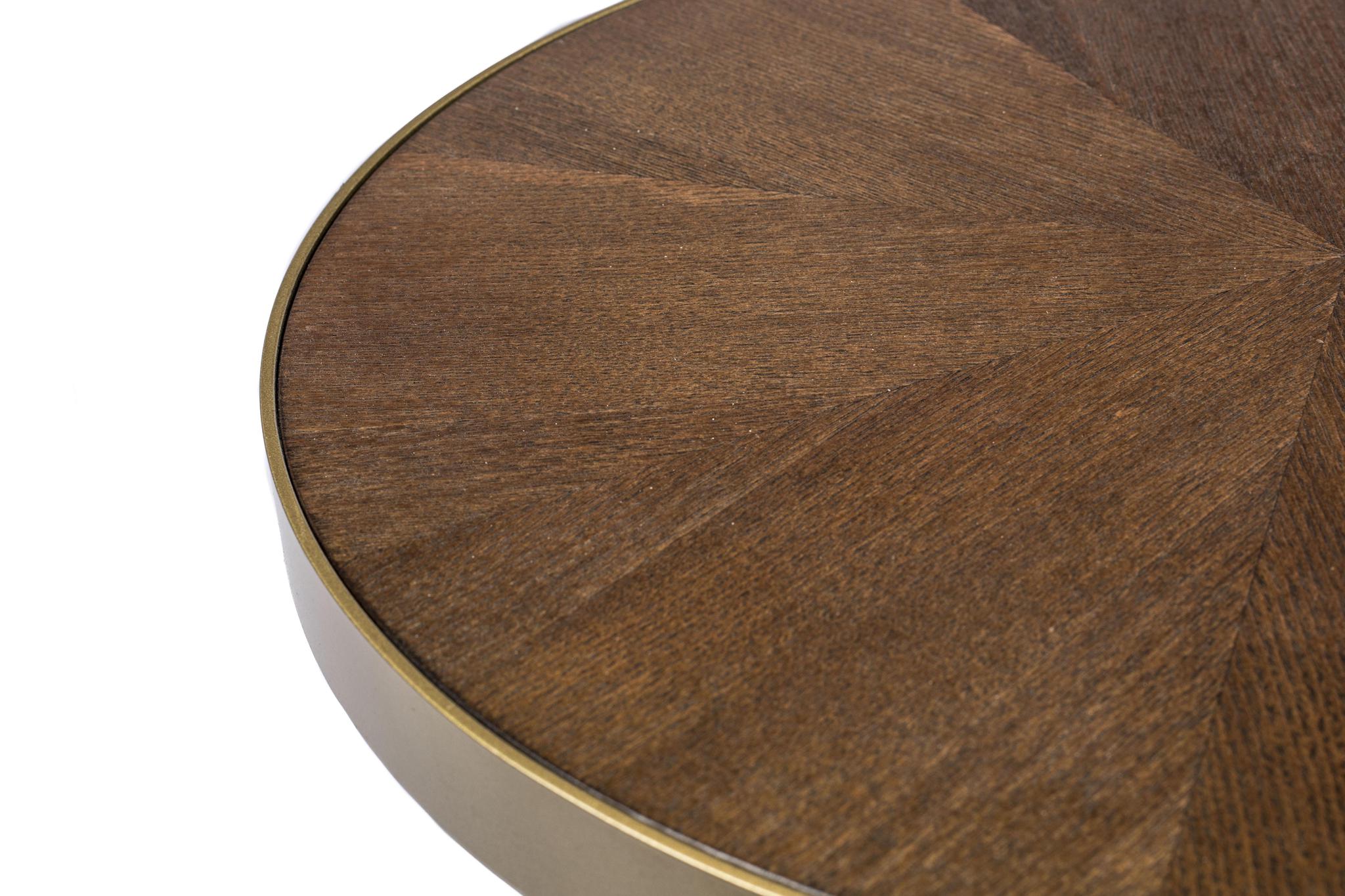 Darla Wooden Dining Table with Brass Edging