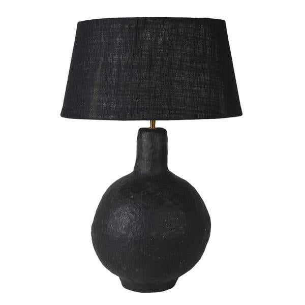 Paper Mache Table Lamp with Jute Shade